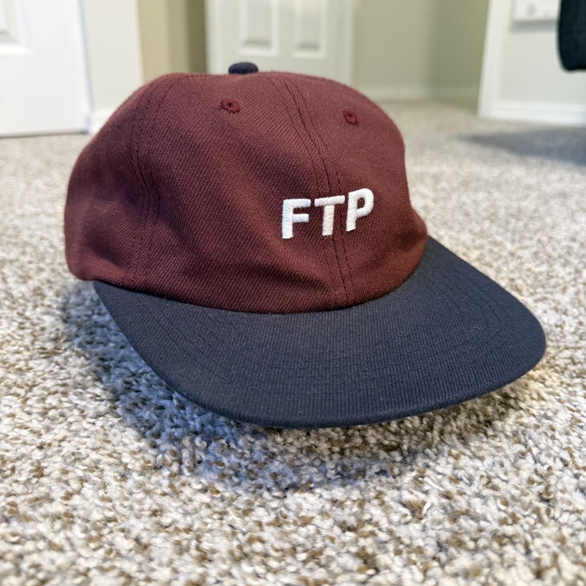 Fuck The Population FTP 6 Panel hat burgundy navy cap Size ONE SIZE - 1 Thumbnail