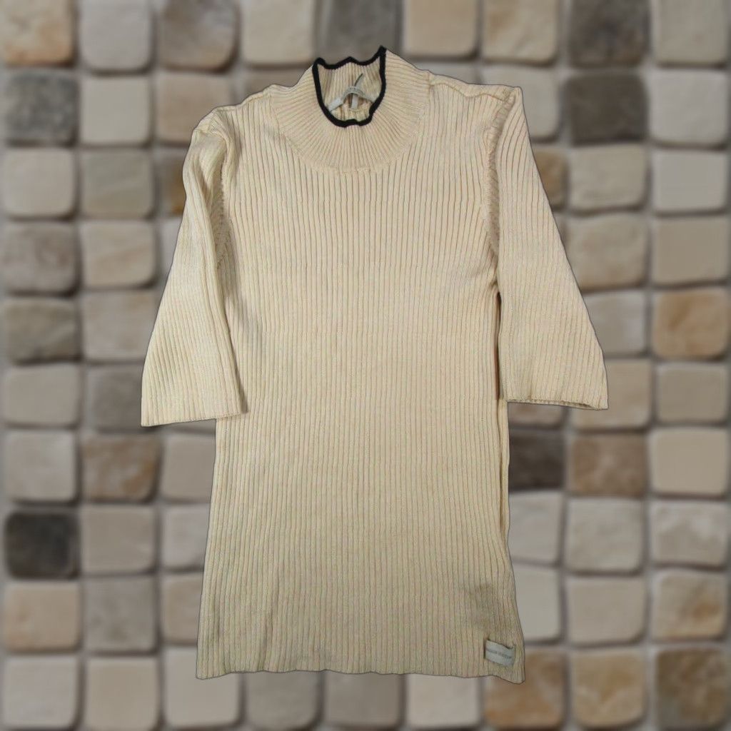 Scotch & Soda Scotch & Soda Sweater Womens Small Brown Knit Ribbed Pullover Regular Fit Mock Neck Long Sleeve Casual Vintage: No Size S / US 4 / IT 40 - 1 Thumbnail