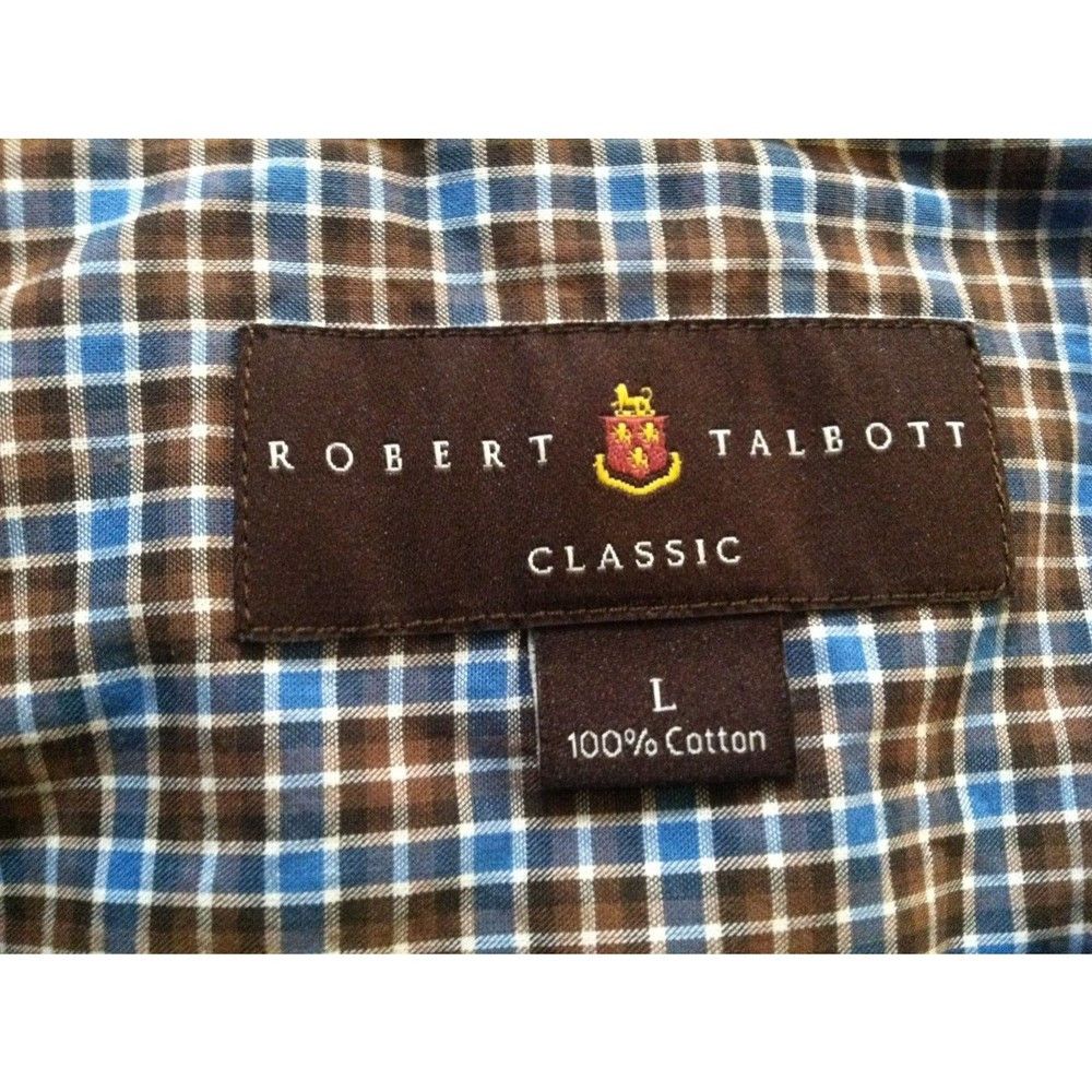 Robert Talbott ROBERT TALBOTT MEN'S BLUE/BROWN 100%COTTON CASUAL SHIRT L Size US L / EU 52-54 / 3 - 5 Thumbnail