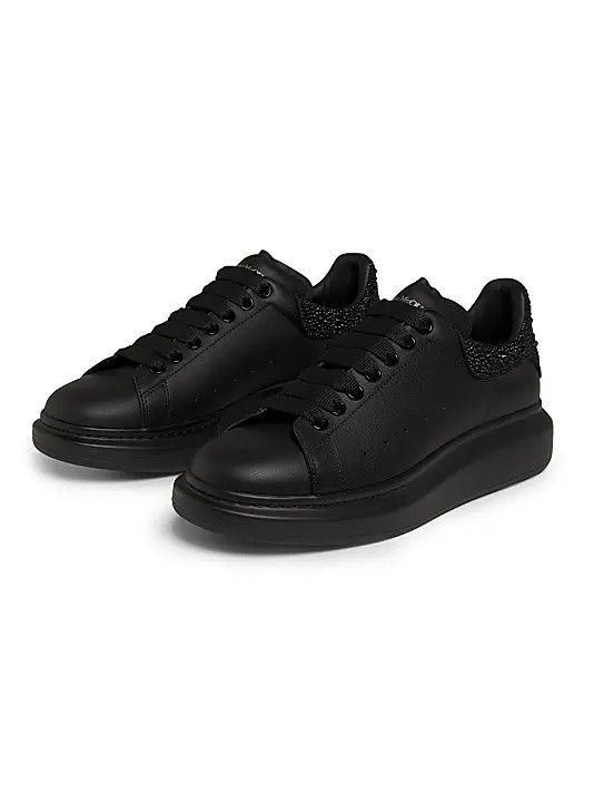 Alexander McQueen os11x0126 Oversized Crystal Heel Leather Low-Top Sneakers Size US 9 / EU 42 - 2 Thumbnail