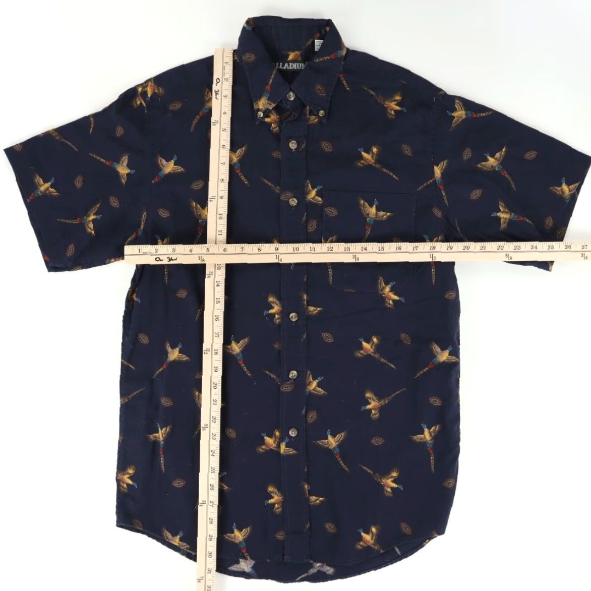 Palladium VTG Palladium Shirt Navy Blue All Over Print Pheasant Button Down Cotton Men M Size US M / EU 48-50 / 2 - 3 Thumbnail