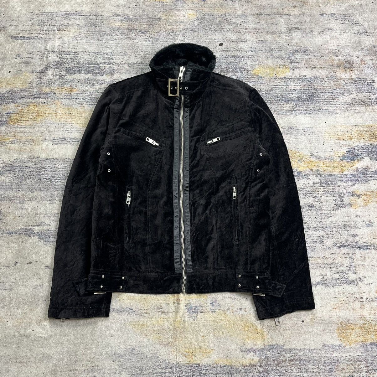 Le Grande Bleu (L.G.B.) Eight by gold label trim fur collar riders velour jacket Size US M / EU 48-50 / 2 - 2 Thumbnail