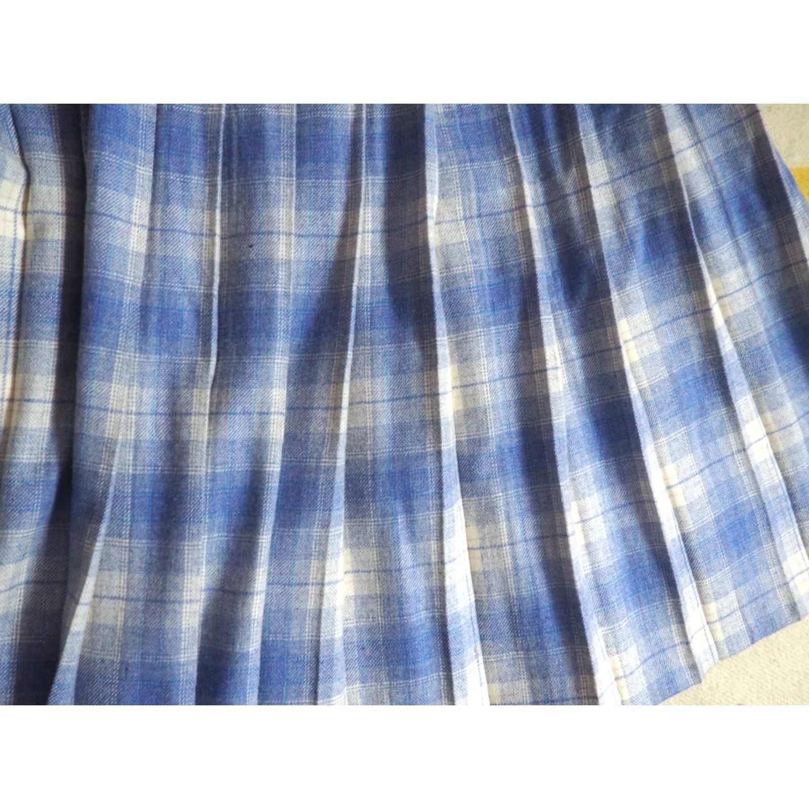 Pendleton VTG Pendleton Wool Blue White Plaid Tartan Skirt 27W Women 1970s Hippy Casual Wool 100% Original Canada US Built Size 27" / US 4 / IT 40 - 4 Thumbnail