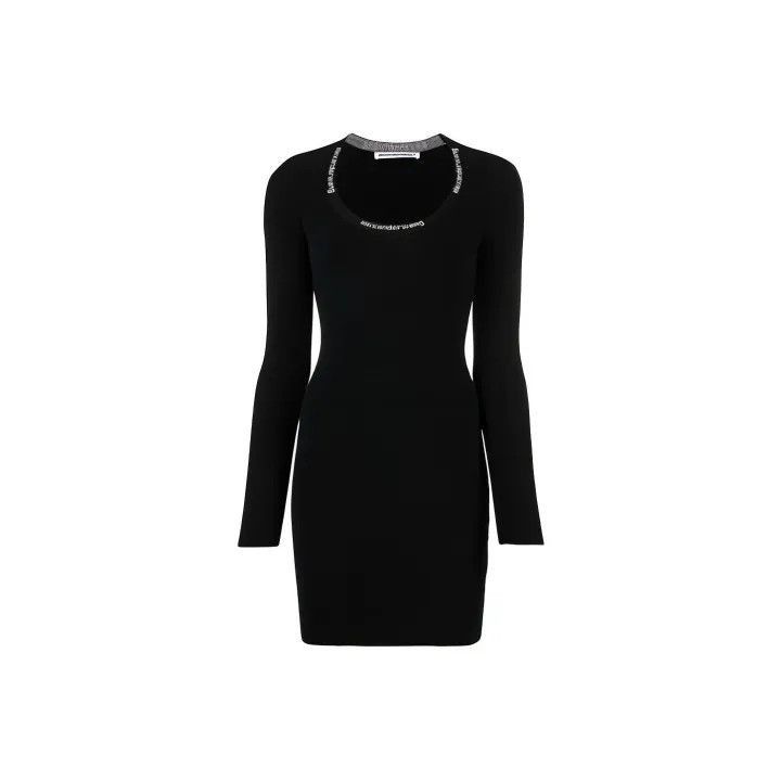 Alexander Wang Alexander Wang FW21 Logo Long Sleeve Dress - Size S / US 4 / IT 40 - 1 Thumbnail