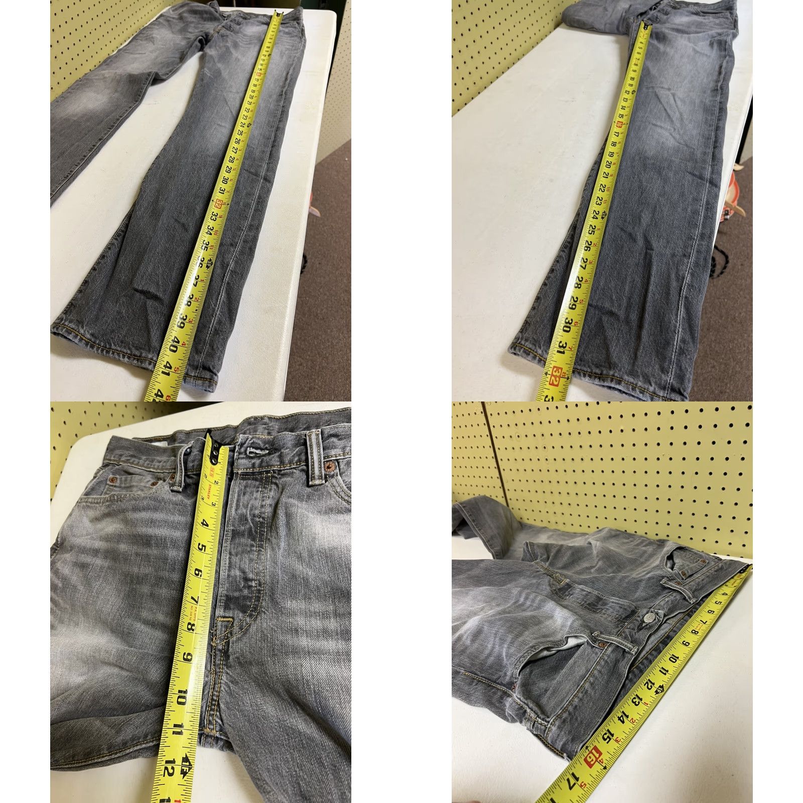 Levi's VINTAGE Levi's 501 XX Jeans – Denim, Gray, Slim, Regular, 33x32, Distressed, Straight, Men's Jeans Size US 33 - 8 Thumbnail
