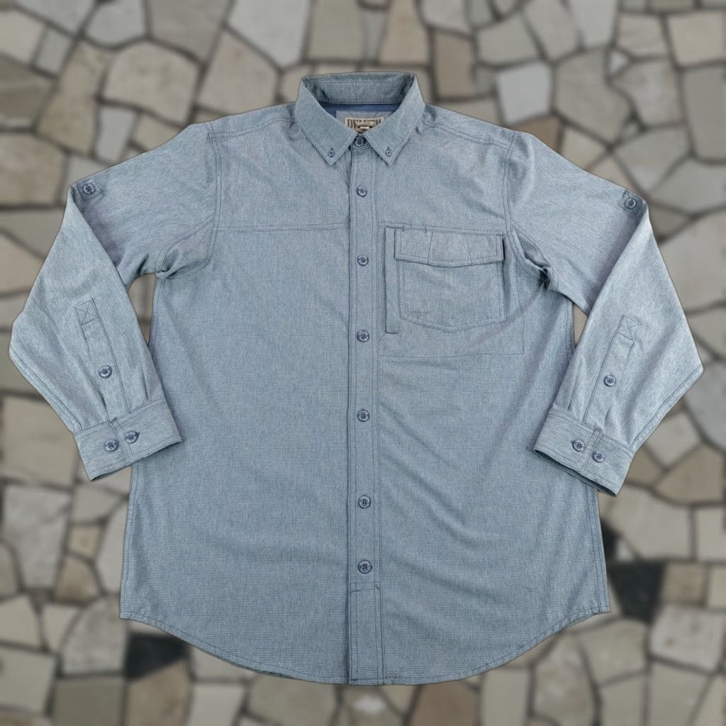 Duluth Trading Company Duluth Shirt Mens Medium Blue Button Up Performance Fishing Vented Nylon Flex Size US M / EU 48-50 / 2 - 1 Thumbnail
