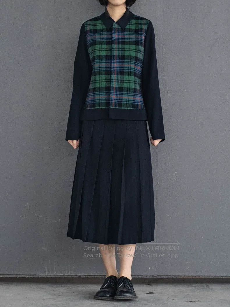 Comme des Garcons Comme Des Garcons Green Check Wool Patchwork Shirt Size XS / US 0-2 / IT 36-38 - 1 Thumbnail