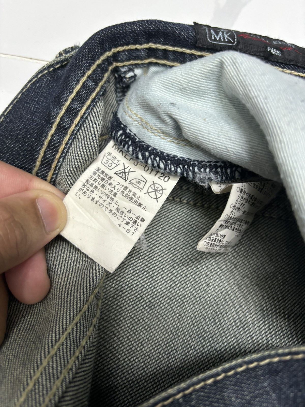 If Six Was Nine Flare Jeans Michel Klein Clawmark Twist Denim Jeans Size US 31 - 10 Thumbnail