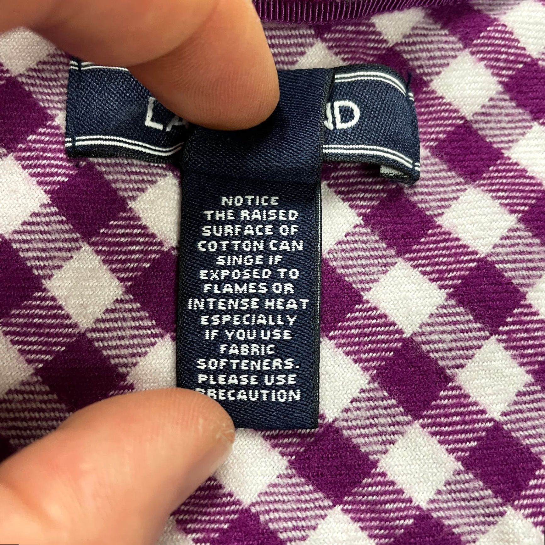 Lands' End Lands' End Button-Down Shirt Womens 2 Petite Purple Plaid Long Sleeve Casual Top Adult Petite Regular Fit 100% Cotton Womens Size XS / US 0-2 / IT 36-38 - 5 Thumbnail
