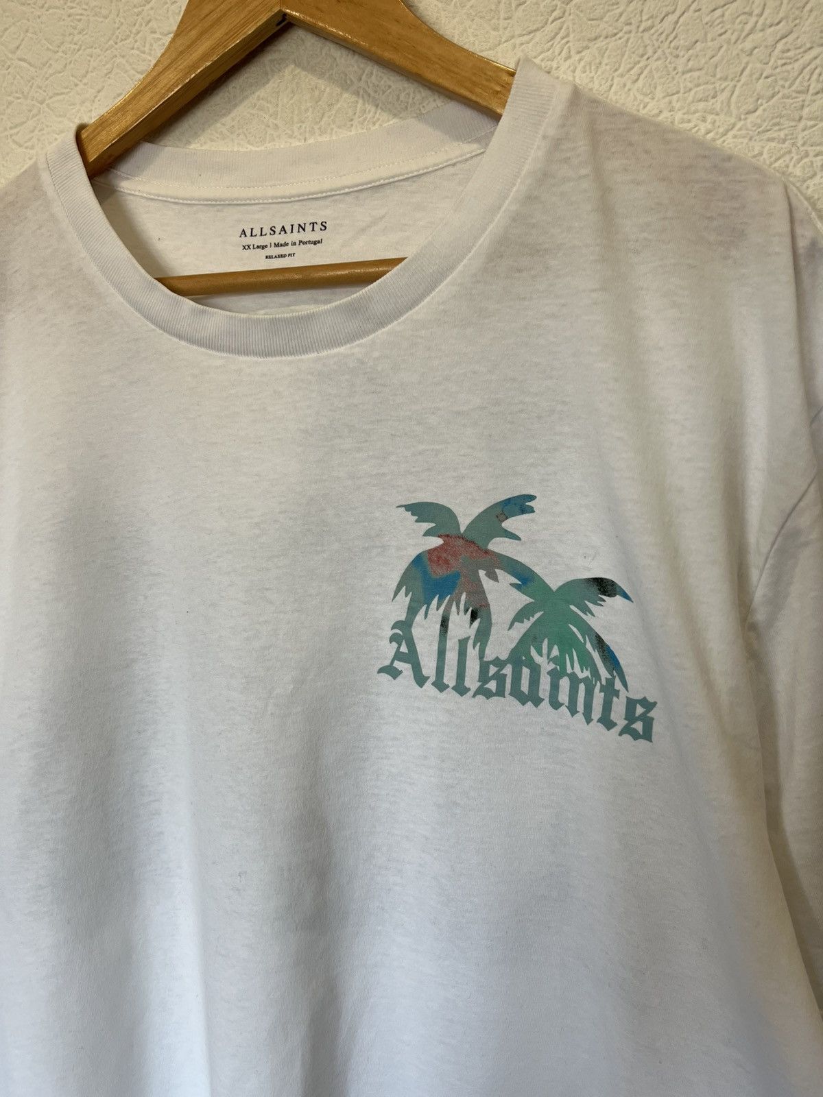 Allsaints Allsaints White T Shirt Tee Palm Beach Size US XXL / EU 58 / 5 - 3 Thumbnail