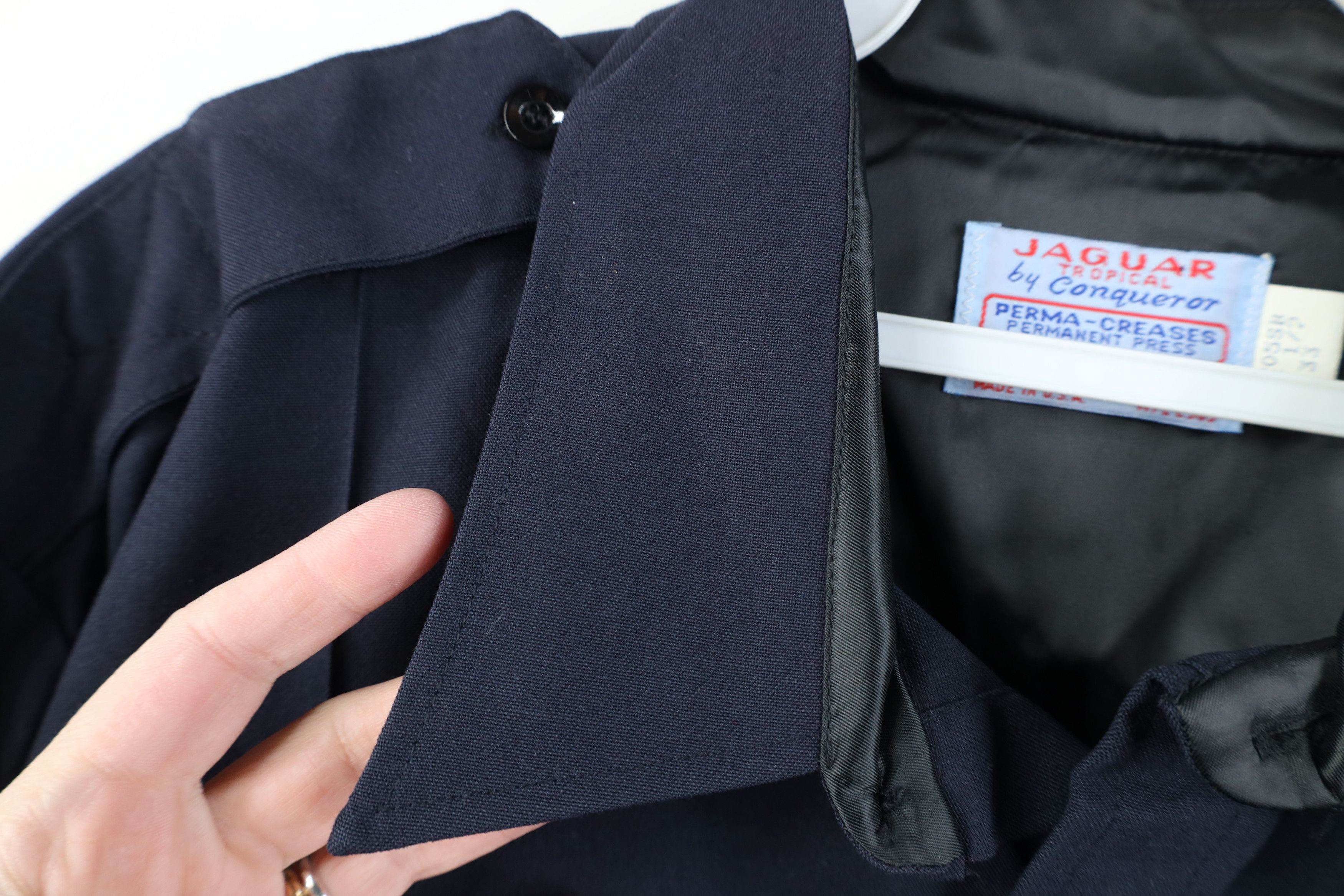 Vintage Vintage 70s Military Gabardine Knit Button Shirt Blue USA Size US M / EU 48-50 / 2 - 5 Thumbnail