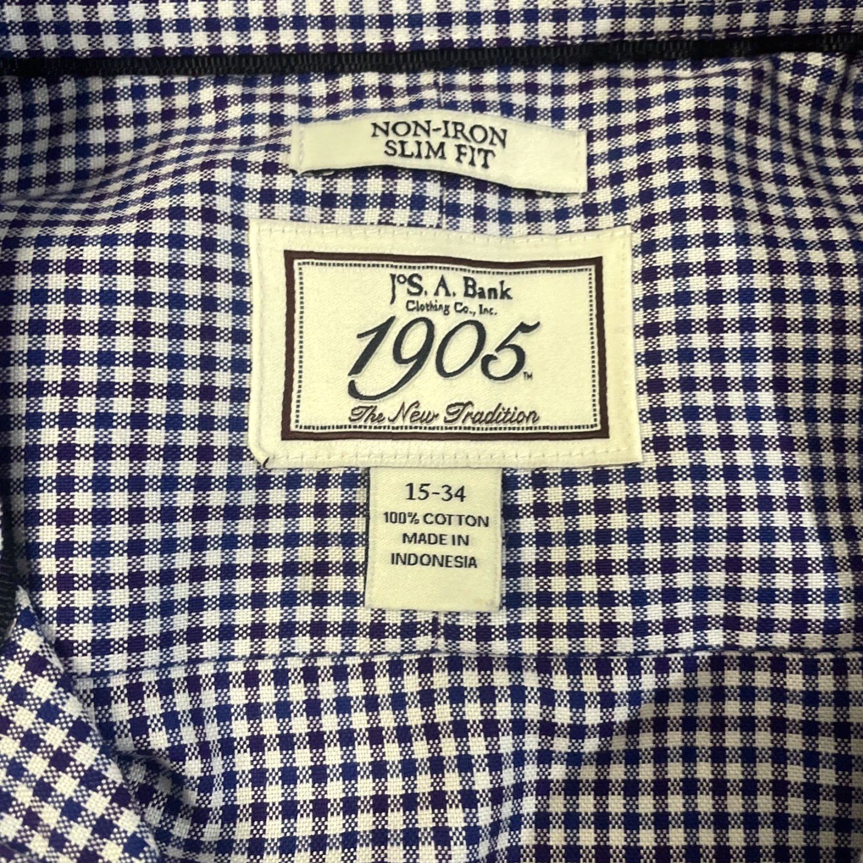 Jos. A. Bank VINTAGE Jos A Bank Men’s Button-Up Shirt Size 15-34 Long Sleeve Blue Plaid Casual Fashion Size US M / EU 48-50 / 2 - 2 Thumbnail
