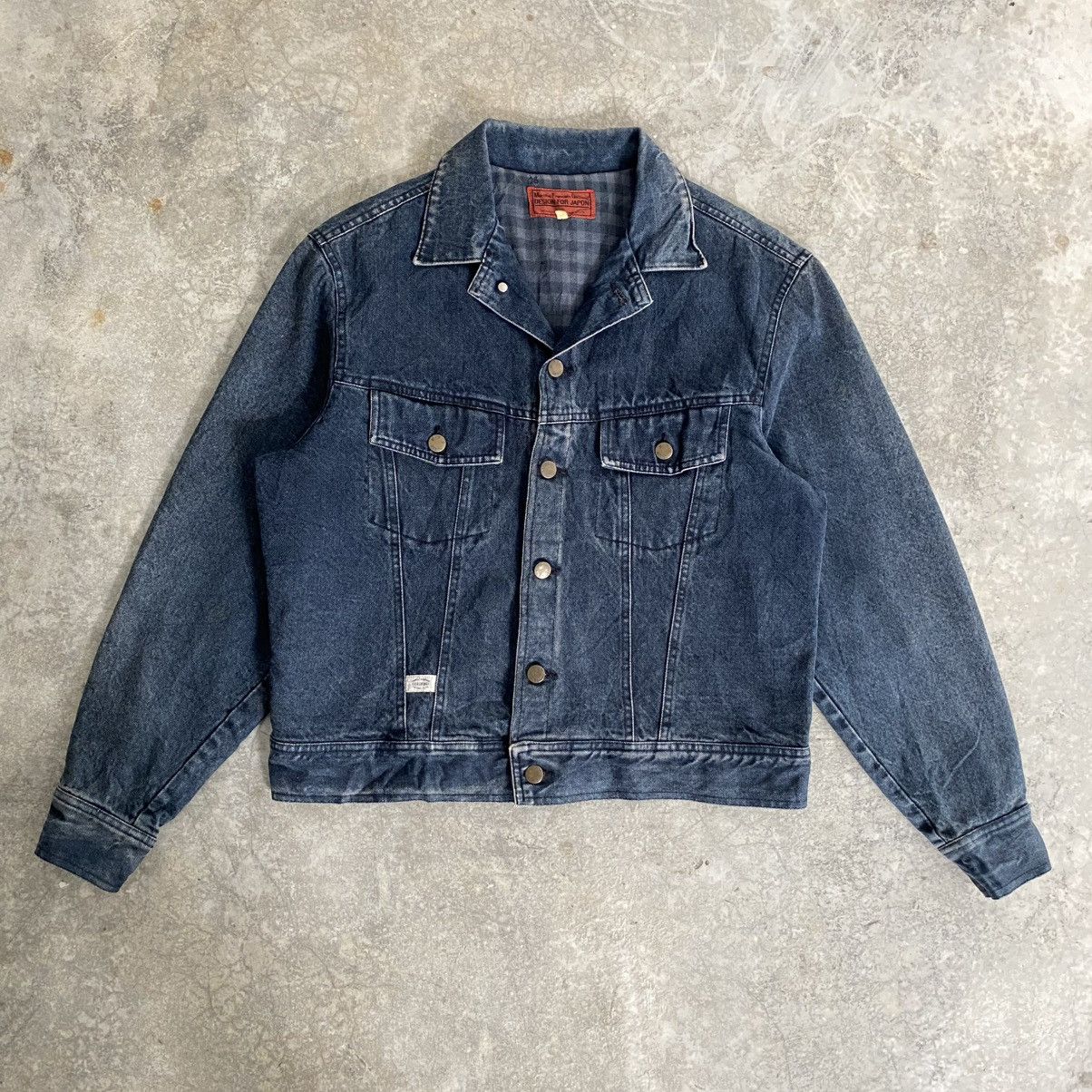 Marithe + Francois Girbaud 1980’s Vintage MFG Faded Black Lined Trucker Denim Jacket Size US M / EU 48-50 / 2 - 2 Thumbnail