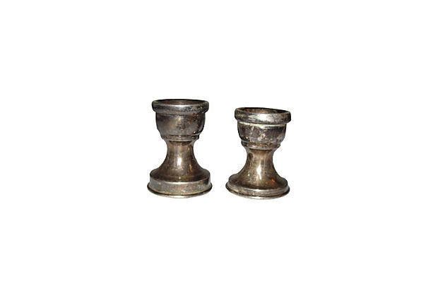 Designer Small Silver Plated Candle Holders, s/2 Size ONE SIZE - 1 Thumbnail