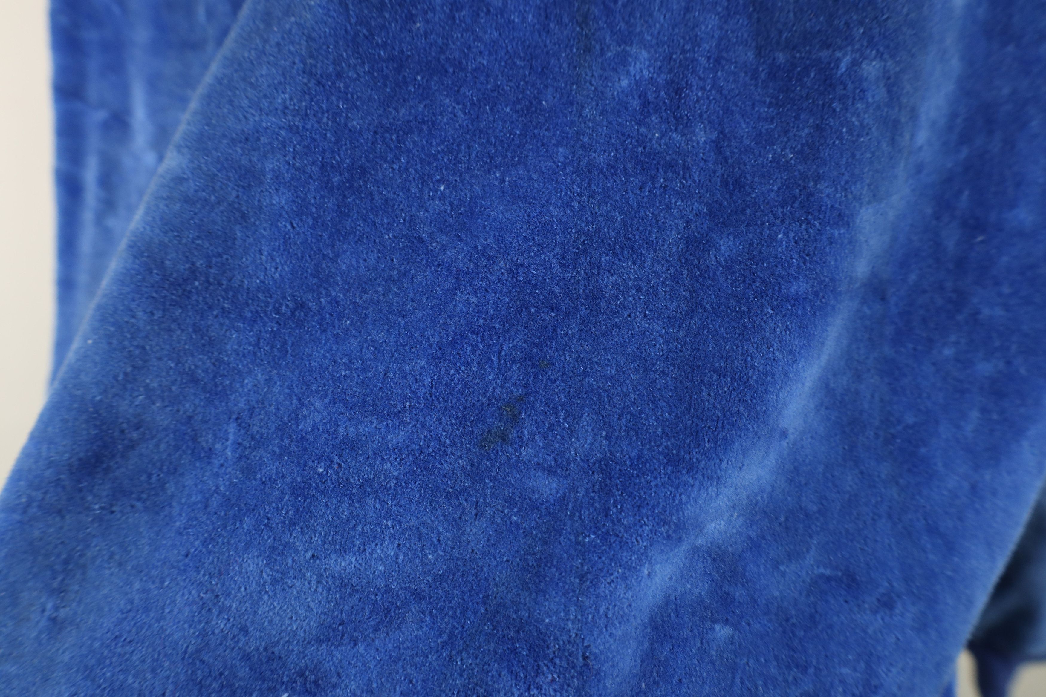Vintage Vintage 70s Streetwear Velvet Velour Sweatshirt Blue USA Size US XL / EU 56 / 4 - 5 Thumbnail