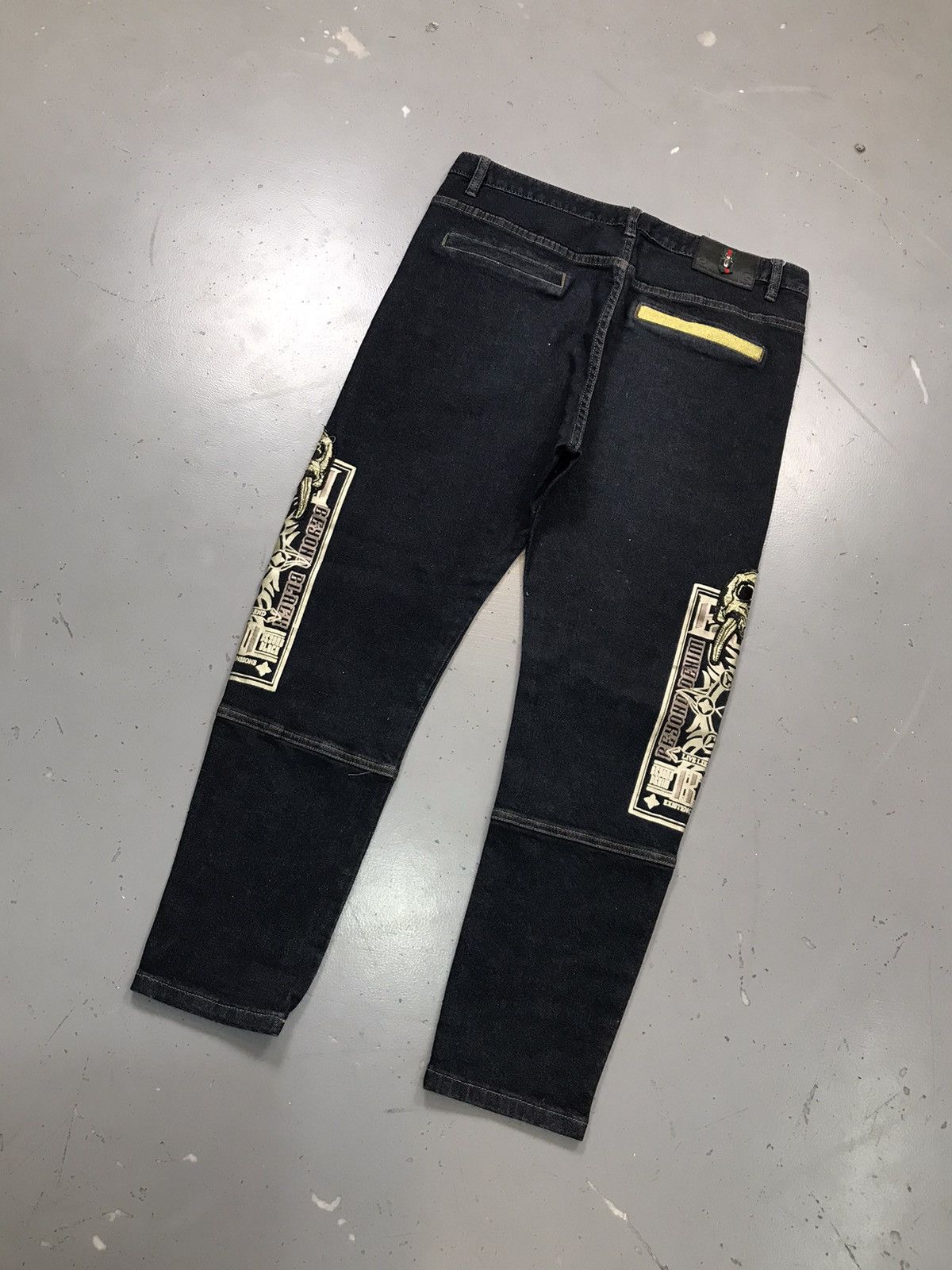 Japanese Brand × Vintage Vintage Japanese denim crazy skull embroidered denim Size US 38 / EU 54 - 10 Thumbnail