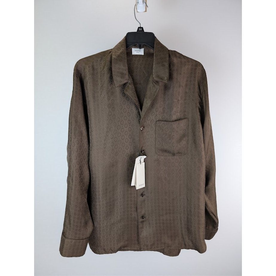 Saint Laurent Paris o1rshd1 Button Shirt in Brown Size US S / EU 44-46 / 1 - 2 Thumbnail