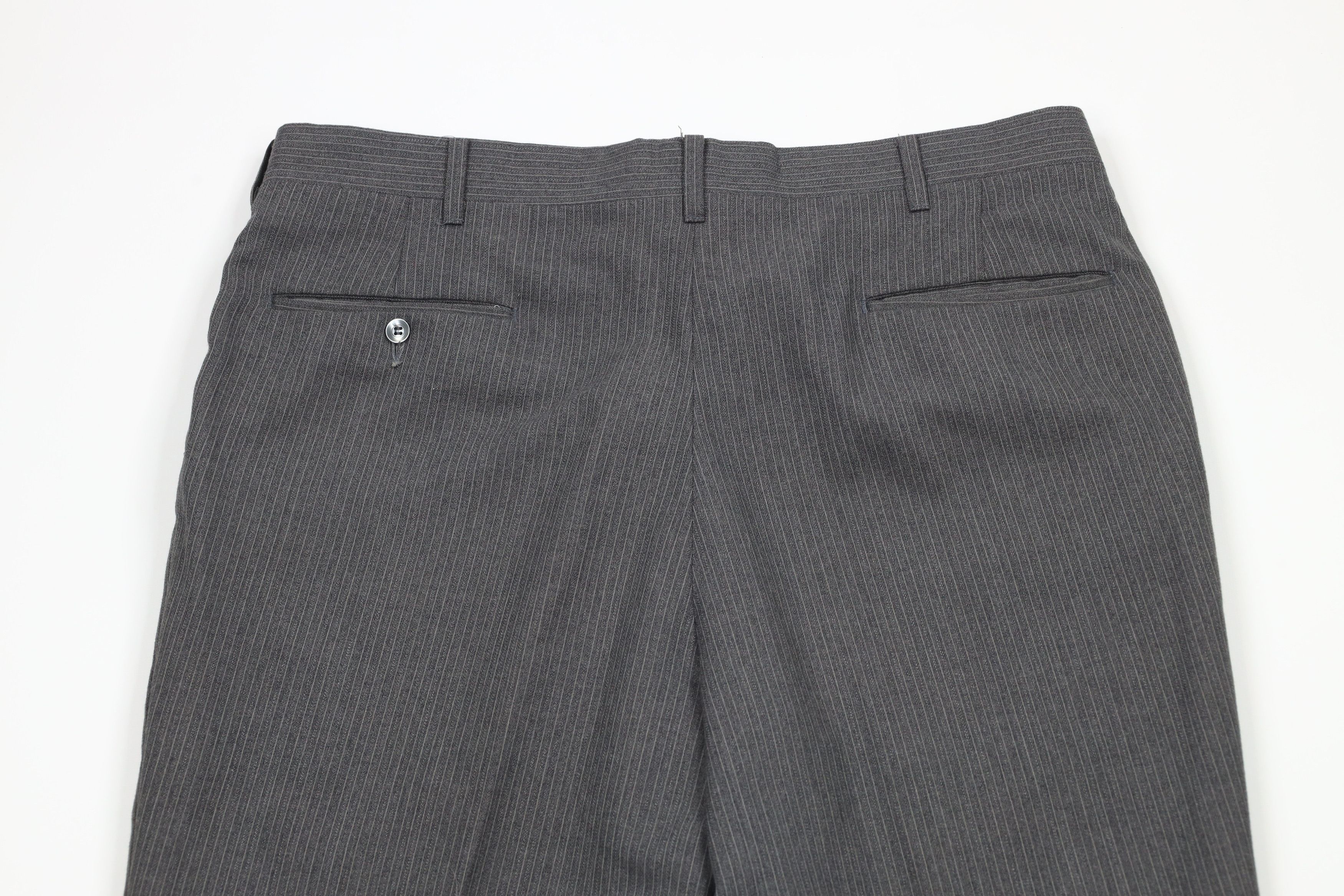 Vintage Vintage 70s Streetwear 3 Piece Wool Pinstriped Wedding Suit Size 44R - 24 Thumbnail