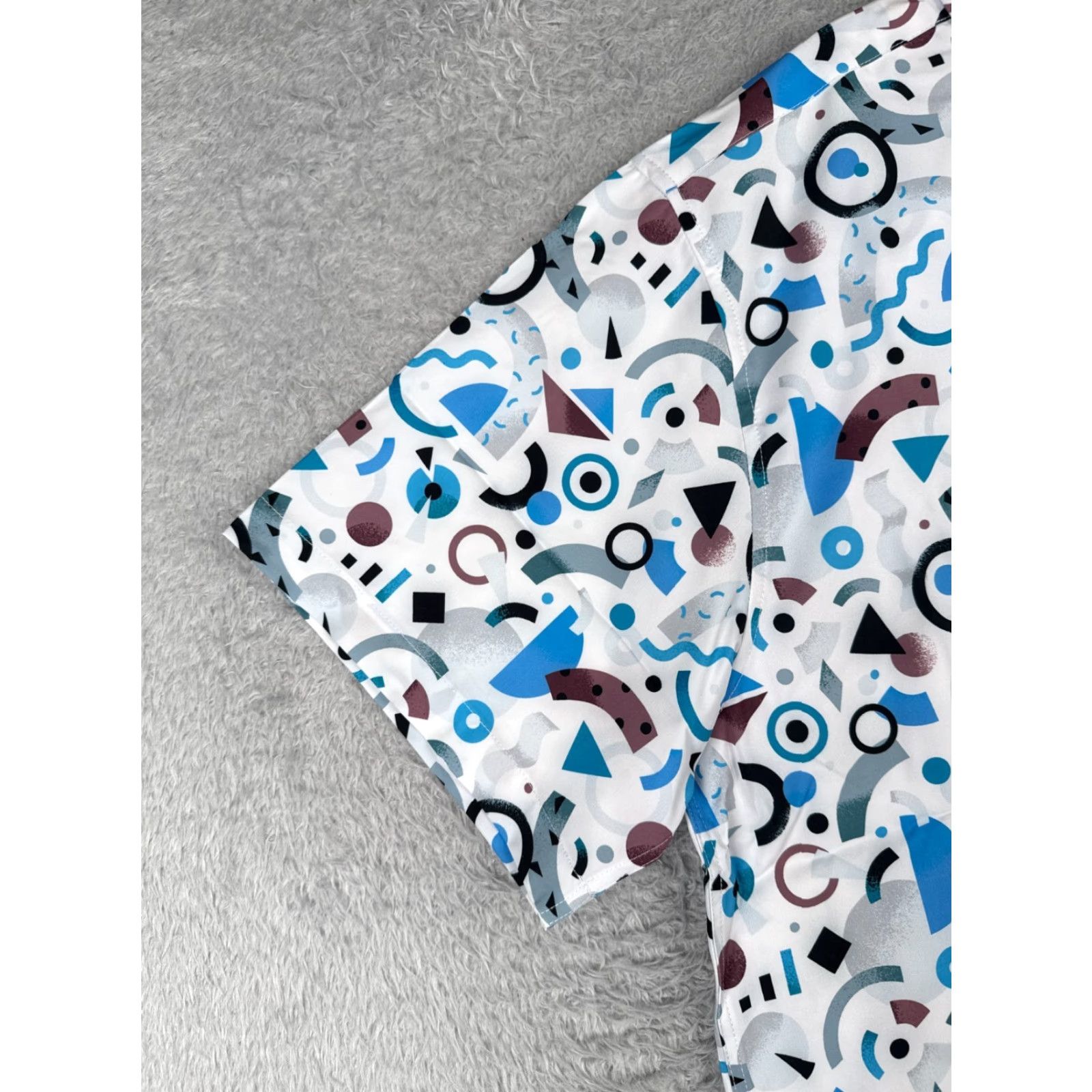 Vintage Dixxon Shirt Men Large White Blue Party Shirt The New Wave Retro 90s Look Poly Shirt Button-Up Floral Hawaiian Size US L / EU 52-54 / 3 - 3 Thumbnail