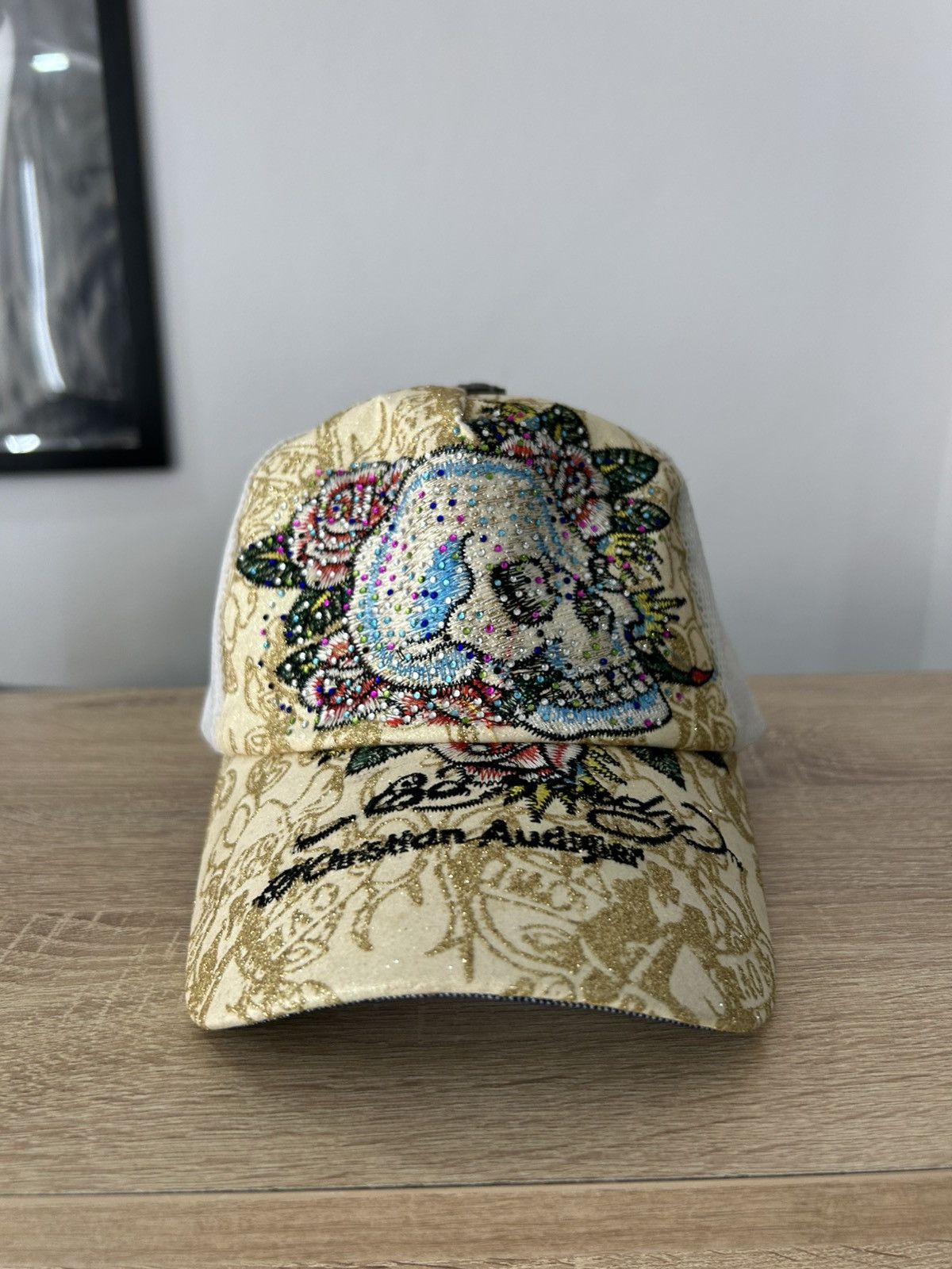 Ed Hardy Ed hardy beige skull Trucker Hat Size ONE SIZE - 1 Thumbnail