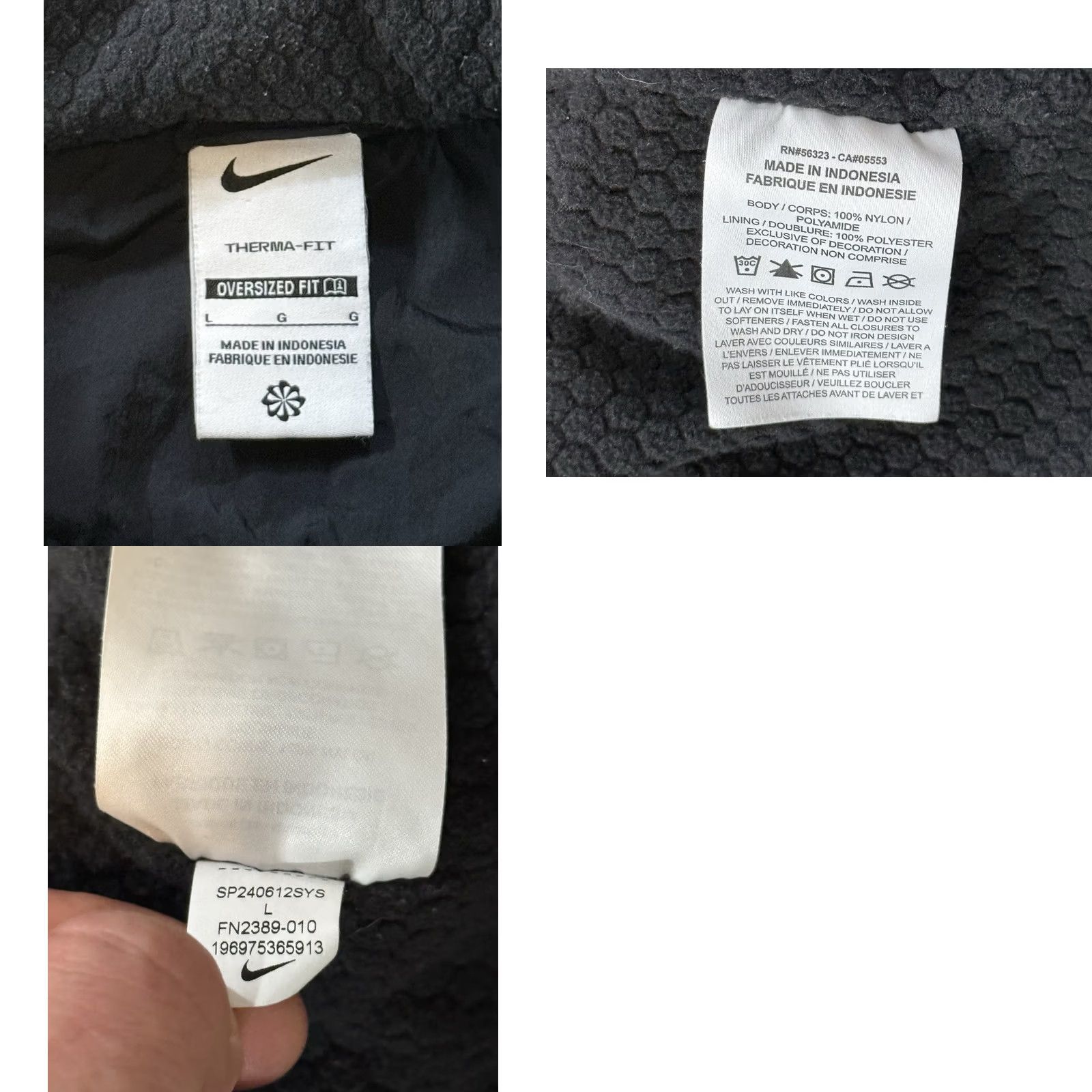 Nike Nike Culture of Football Therma-FIT Repel Hooded Soccer Jacket L Black Mens Jig Split Size US L / EU 52-54 / 3 - 8 Thumbnail