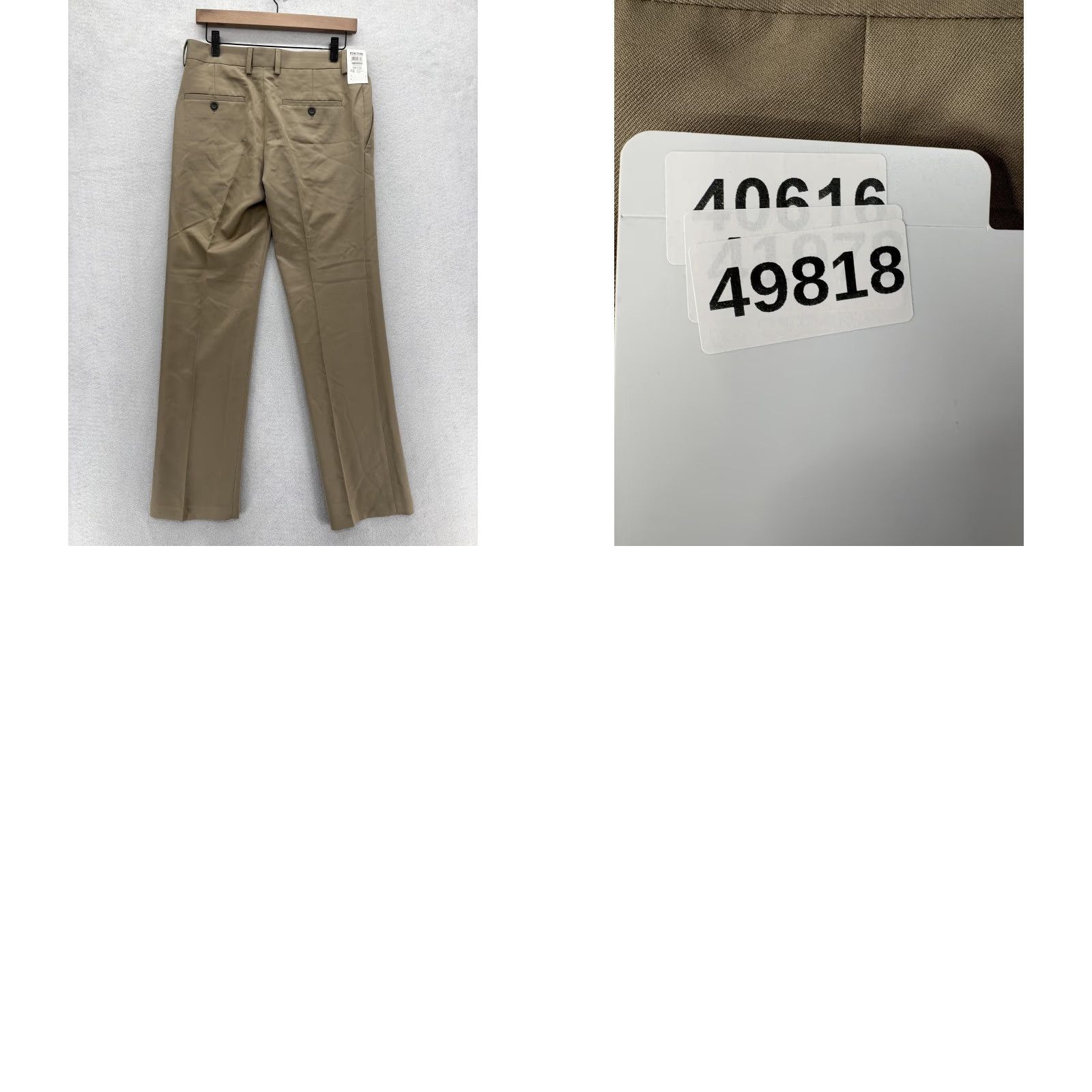 Vintage Kenneth Cole Reaction Dress Pants Mens 30x30 Beige Slim Fit Stretch NWT Business Casual Flat Front Zip Pockets Mens Size US 30 / EU 46 - 9 Thumbnail