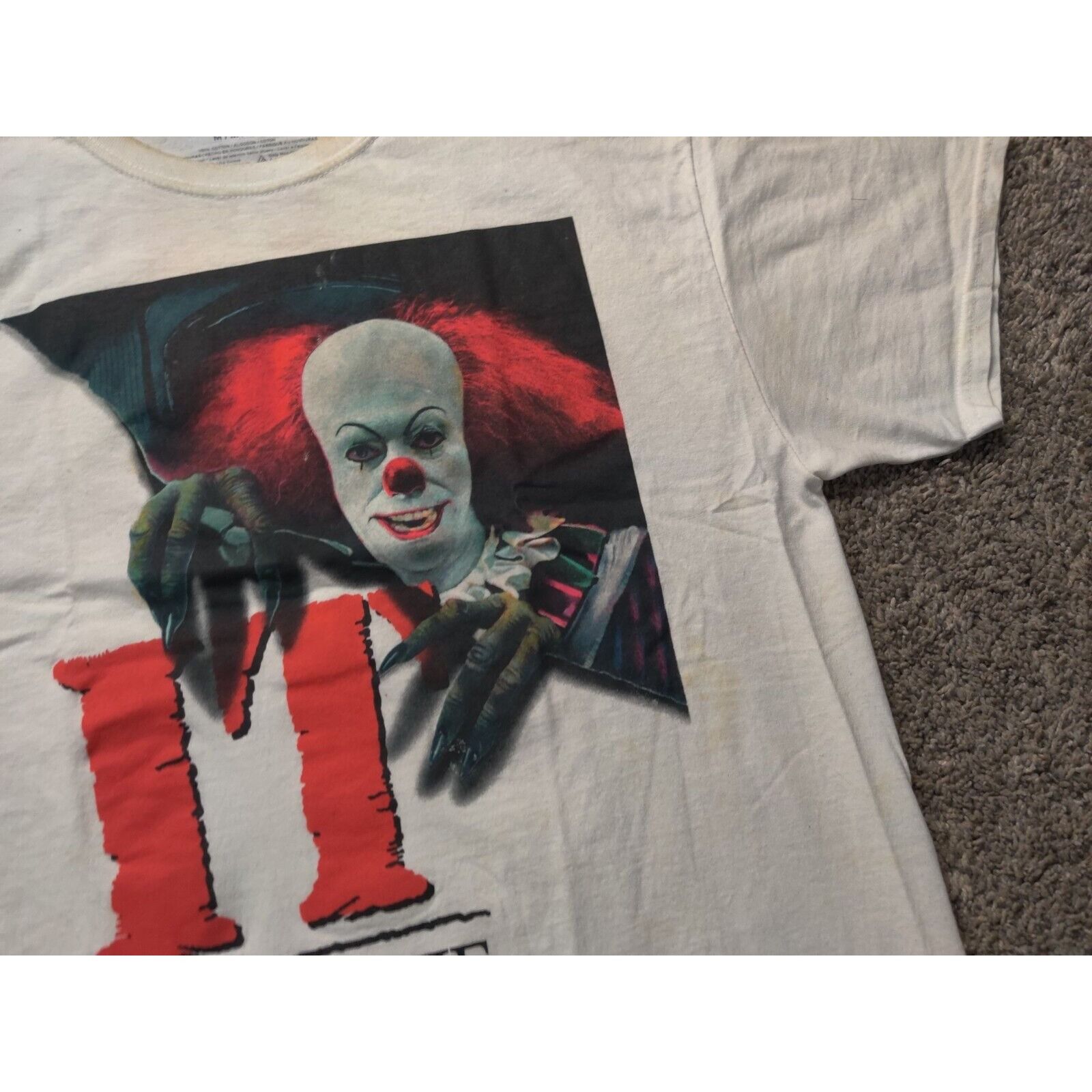 Other IT The Movie Shirt Adult Mens Medium White Red Evil Clown Size US M / EU 48-50 / 2 - 6 Thumbnail