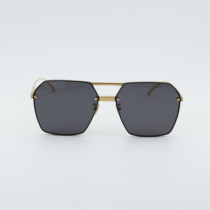 Bottega Veneta Bottega Veneta BV1045S 001 Sunglasses Gold Square Frame Size ONE SIZE - 3 Thumbnail