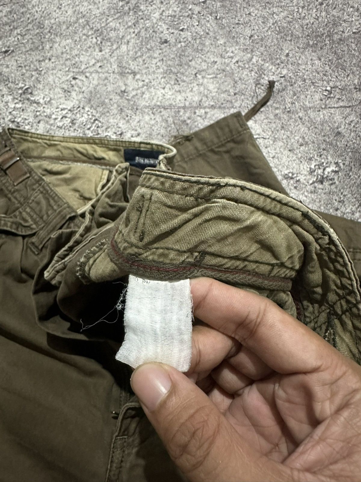 Japanese Brand Japanese Back Number Sunfaded Cargo Pants Military GOA Style Size US 31 - 11 Thumbnail