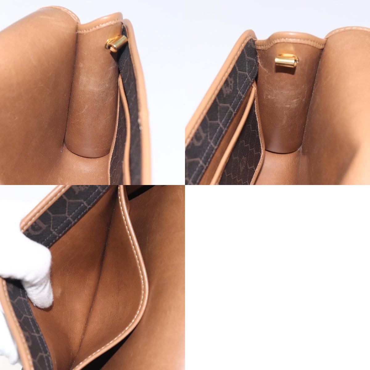 Dior DIOR Honeycomb Canvas Shoulder Bag Pvc Black Gold Size ONE SIZE - 12 Thumbnail