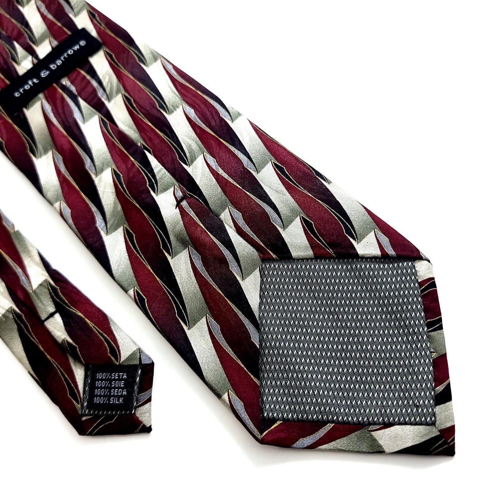 Croft & Barrow Croft & Barrow Red Tan Abstract Geometric Jacquard Print Sil Size ONE SIZE - 5 Thumbnail