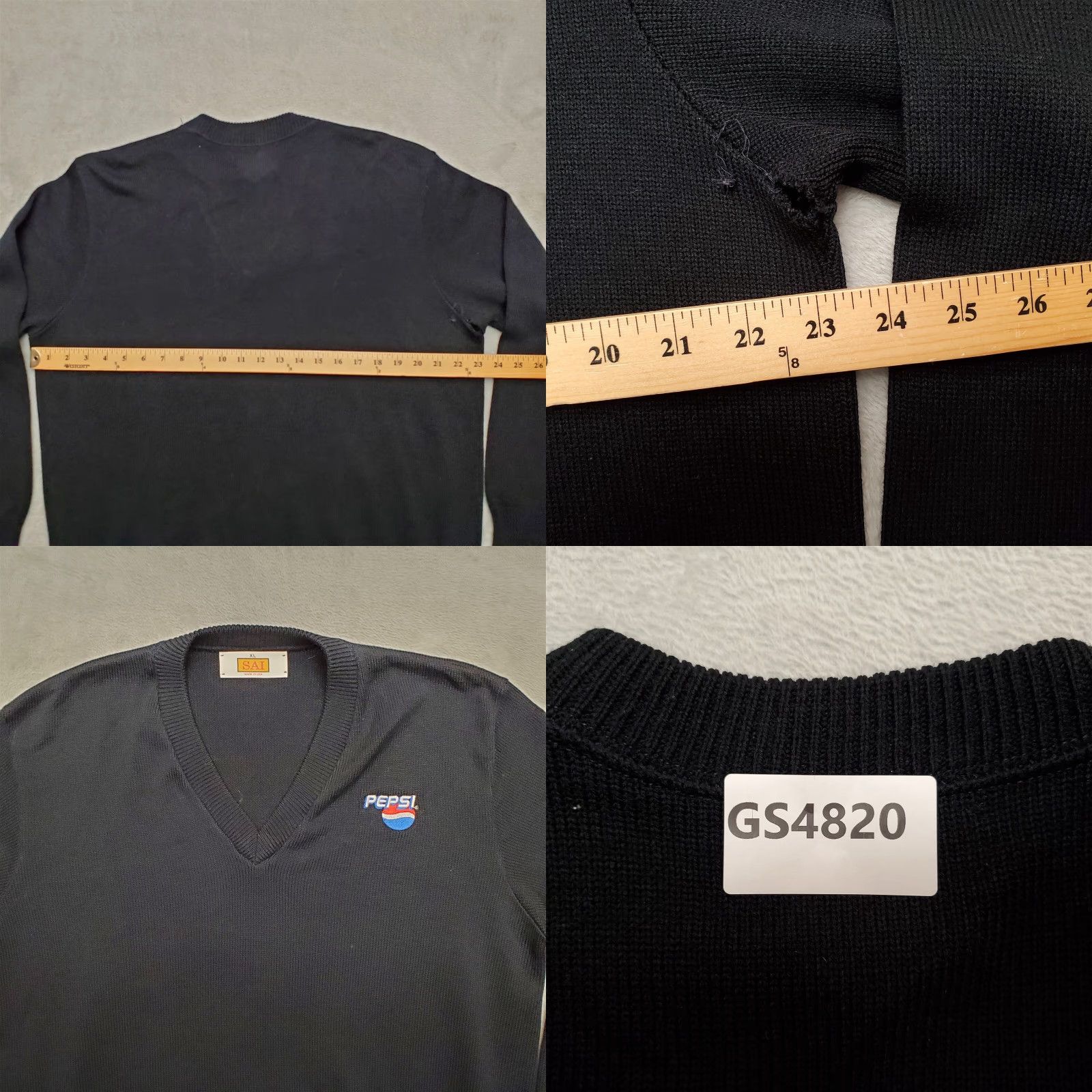 Vintage VINTAGE Pepsi Sweater Mens XL Black Knit V-Neck Long Sleeve Casual USA Size US XL / EU 56 / 4 - 8 Thumbnail