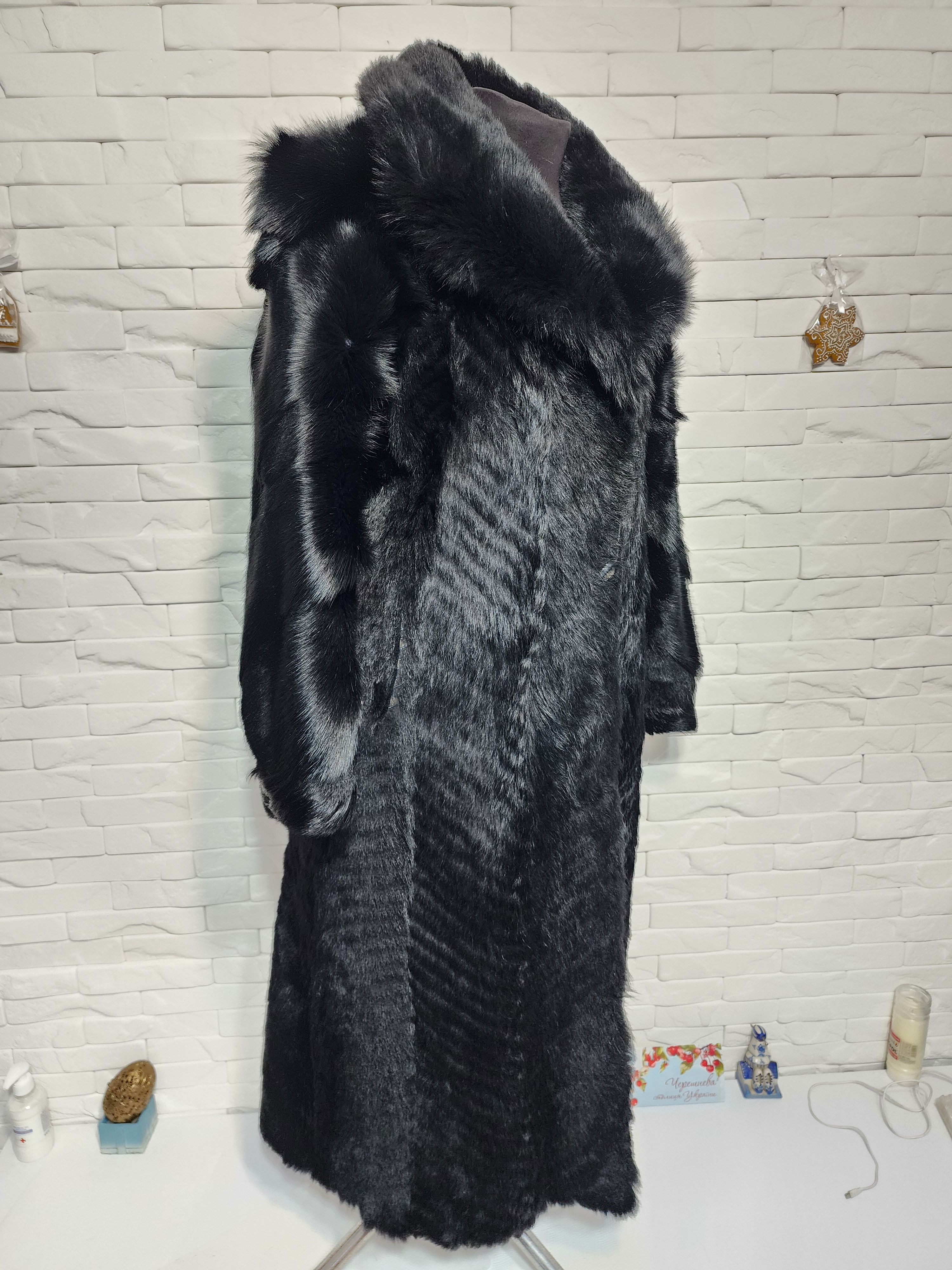 Furla Black Genuine Fur Coat: Women's Winter Coat Size M / US 6-8 / IT 42-44 - 3 Thumbnail