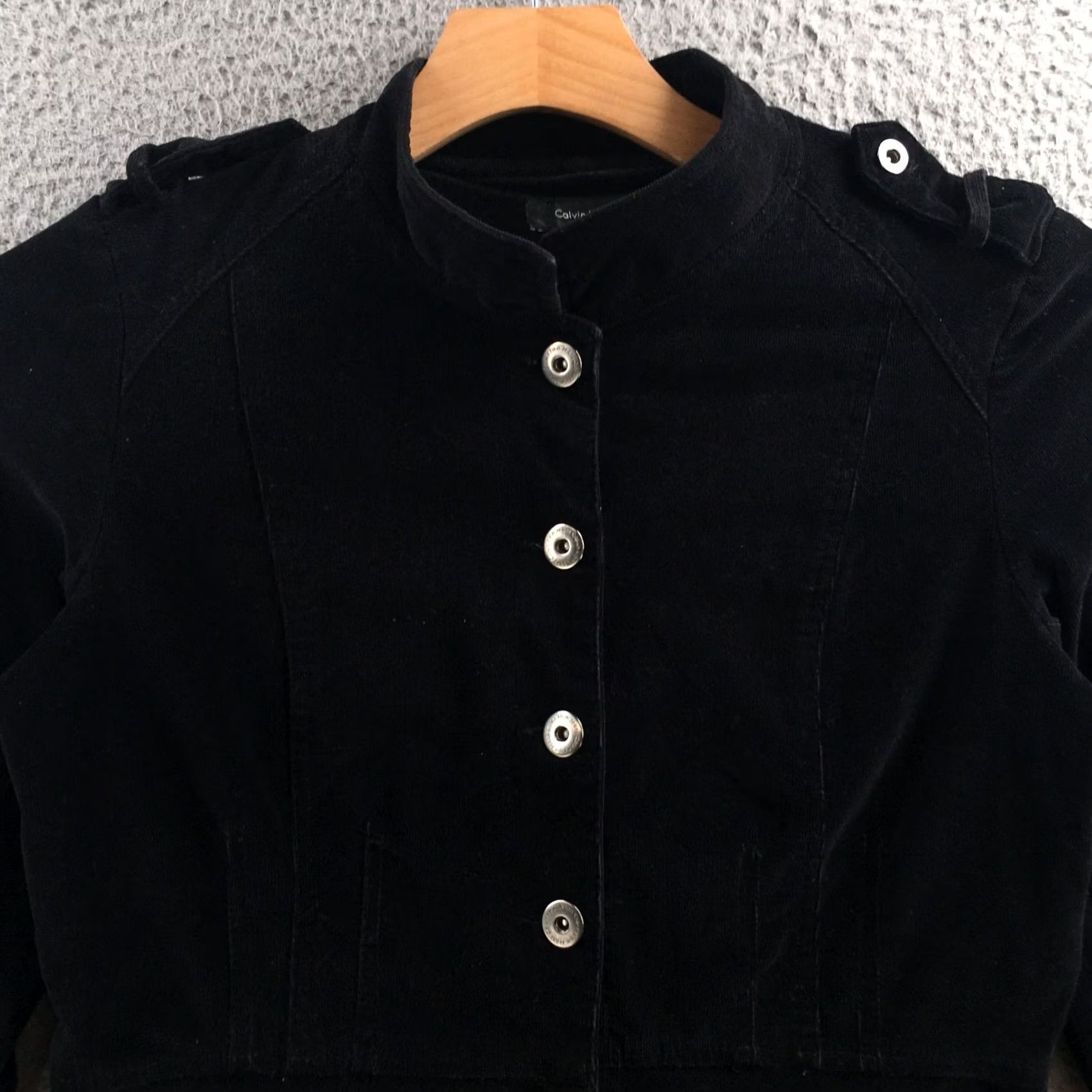 Calvin Klein Calvin Klein Jeans Corduroy Jacket Womens Large Black Long Sleeve Button Up Y2K Size L / US 10 / IT 46 - 2 Thumbnail