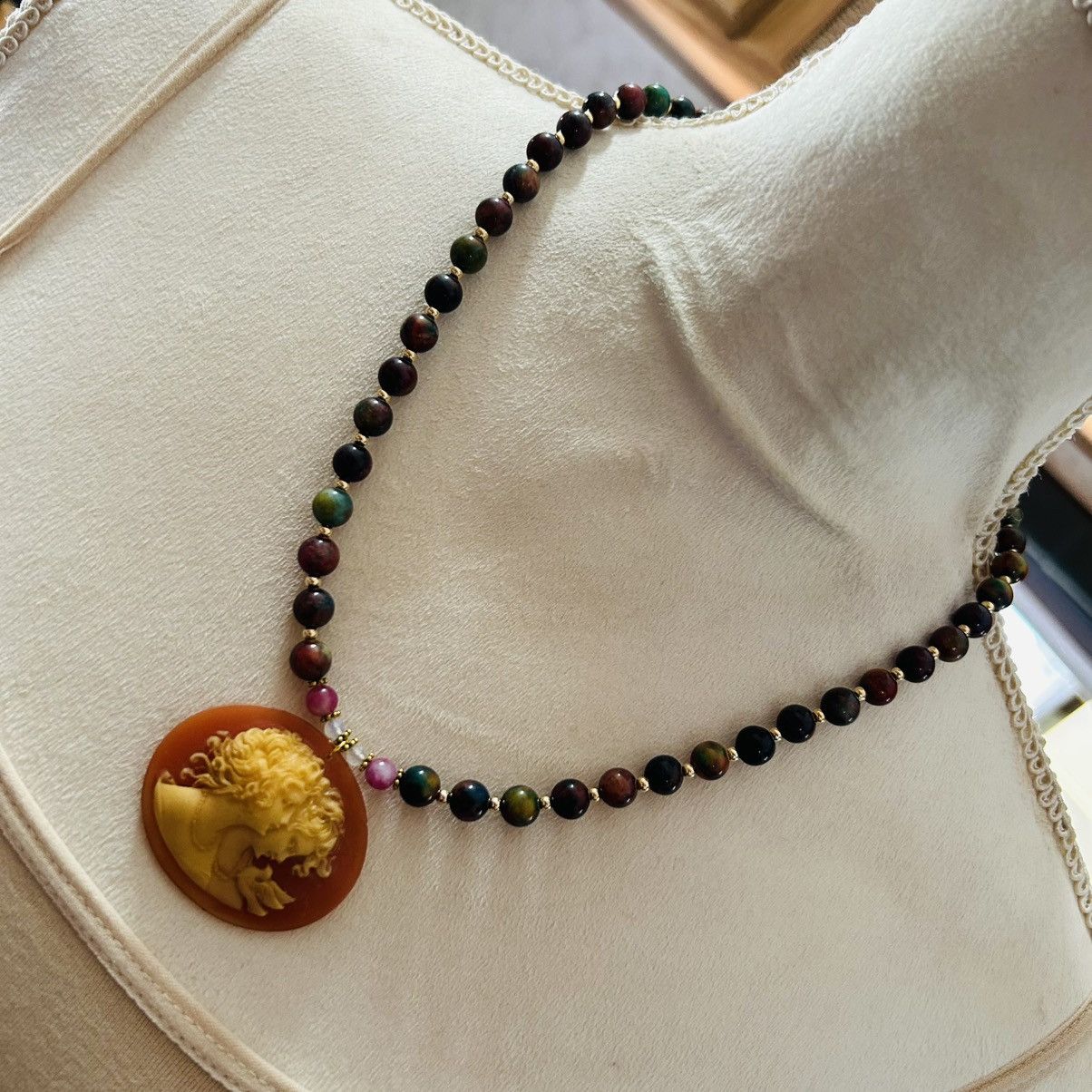 Handmade Handcrafted genuine blood stone elbaite vintage necklace Size ONE SIZE - 2 Thumbnail