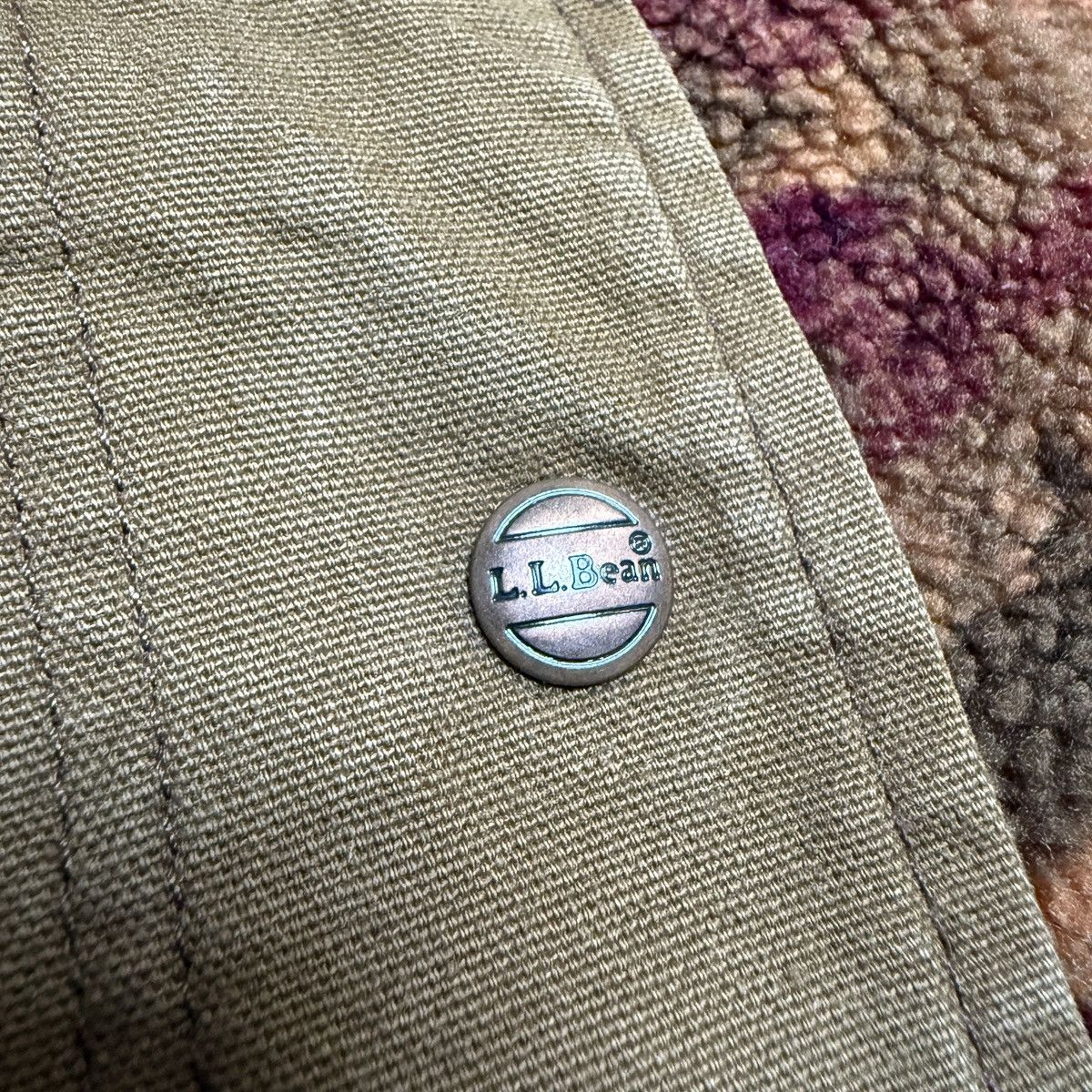 L.L. Bean Vintage LL Bean Aztec Fleece Lined Womens Canvas Long Button Size US M / EU 48-50 / 2 - 5 Thumbnail