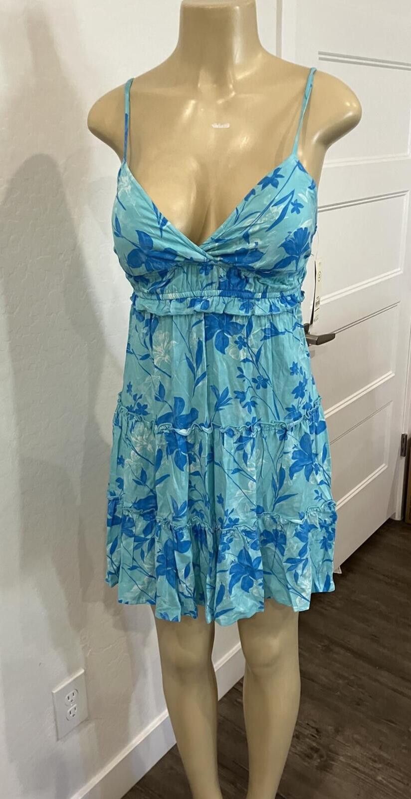 Other NWT Light Blue Floral Spaghetti Strap Summer Dress Size XS / US 0-2 / IT 36-38 - 3 Thumbnail