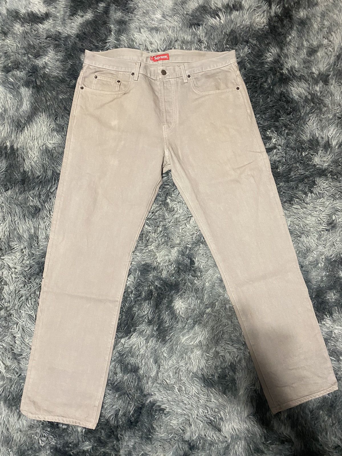 Image of Supreme Regular Washed Jeans in Grey, Men's (Size 36)