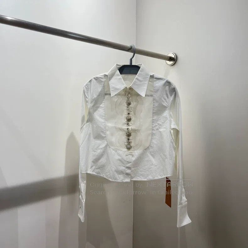 Valentino Valentino Color-blocked pointed neck button-down long-slee Size S / US 4 / IT 40 - 1 Thumbnail