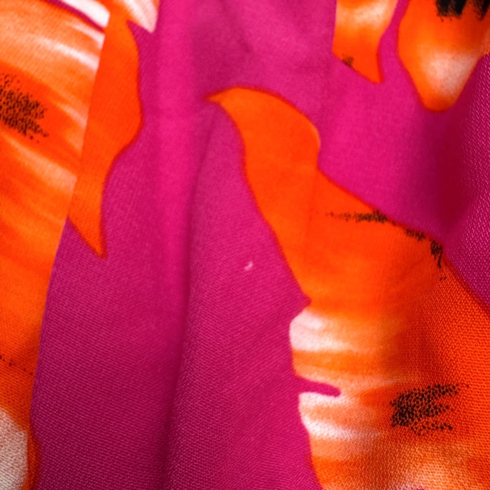 Lulus Lulus Romper Womens Large Pink Orange Tropical Leaf Print Summer Off Shoulder Size 36" / US 14 / IT 50 - 6 Thumbnail