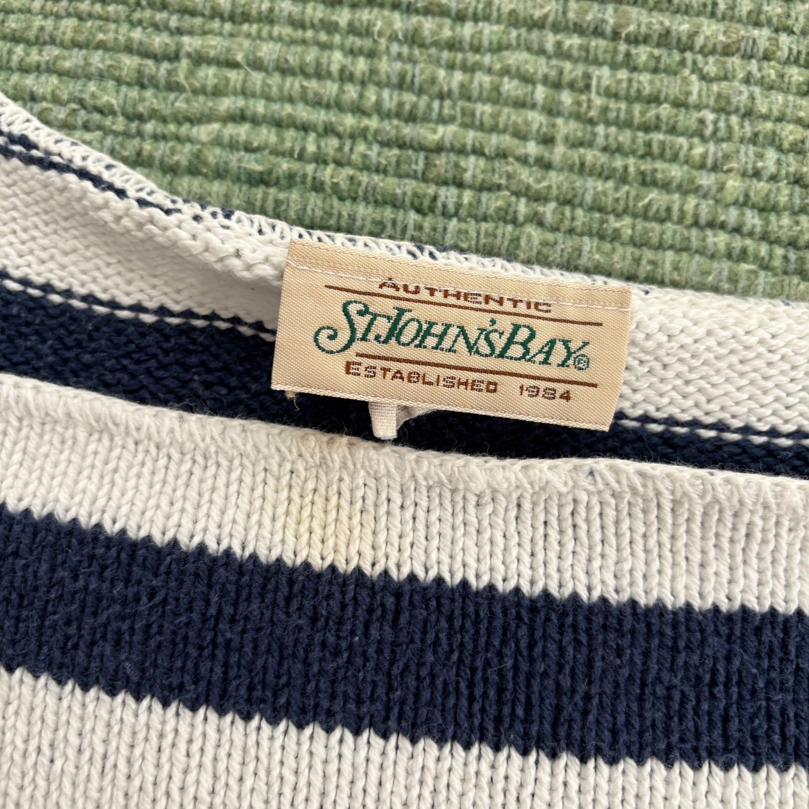 St. Johns Bay × Vintage Baggy boxy striped st johns bay vintage knit cotton sweater Size XL / US 12-14 / IT 48-50 - 8 Thumbnail