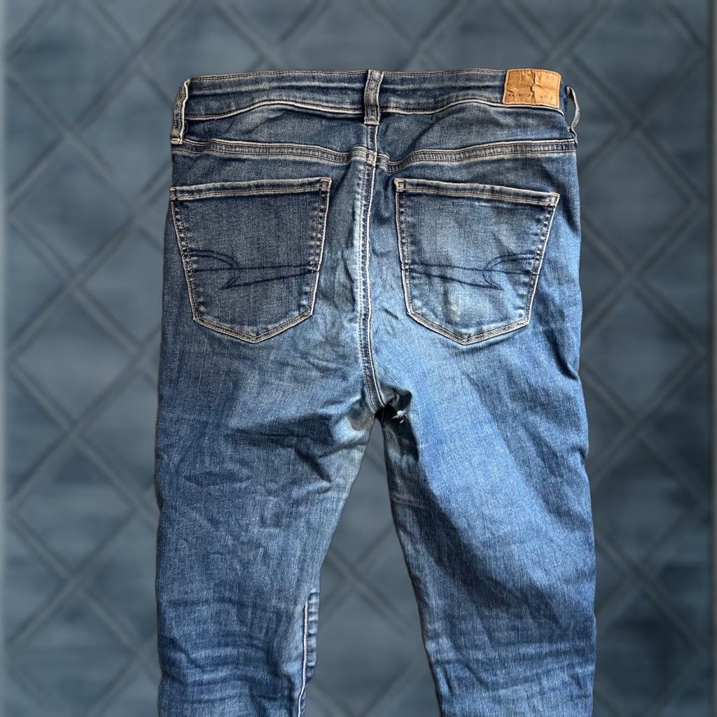 American Eagle Outfitters American Eagle Blue Next Level Stretch Hi-Rise Jegging Pants Size 8 Regular Diss Size 30" / US 8 / IT 44 - 1 Thumbnail