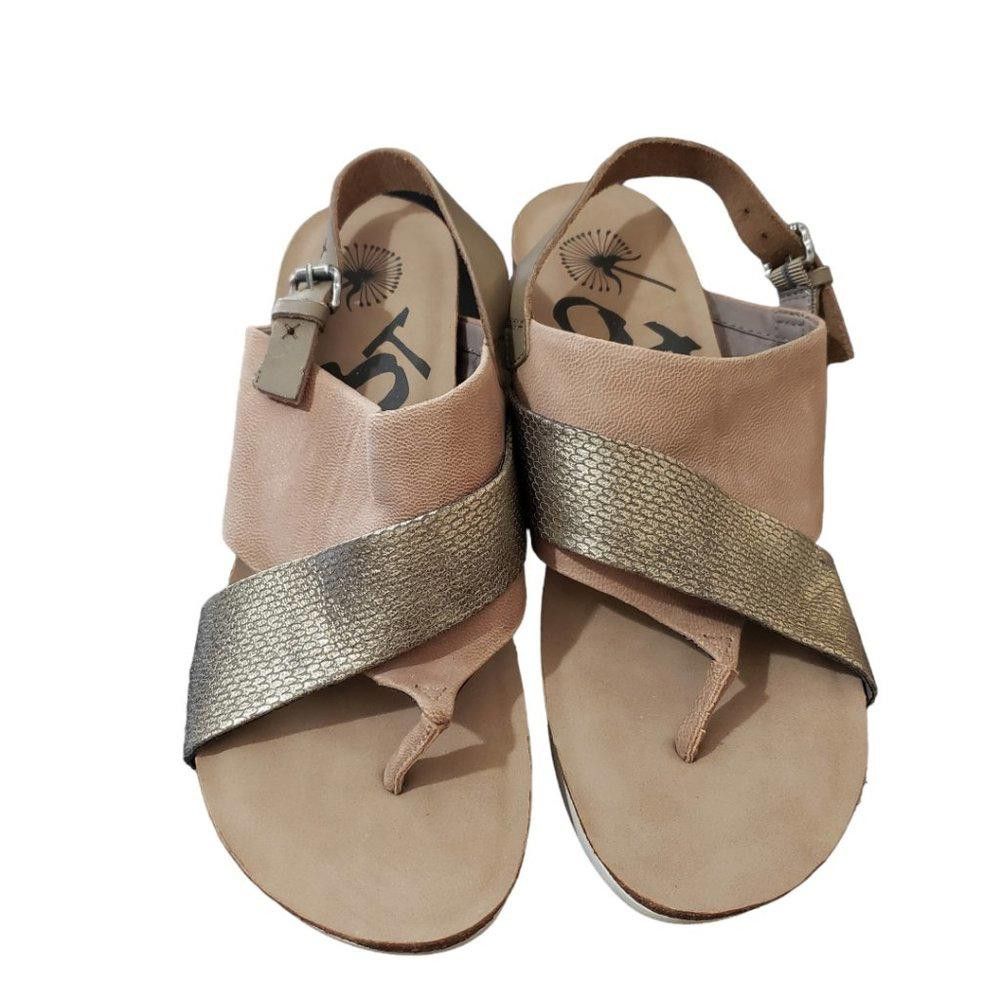 Otto OTBT NWOT Ladies Tan & Gold Wedge Sandals 9.5 Size US 9.5 / IT 39.5 - 1 Thumbnail