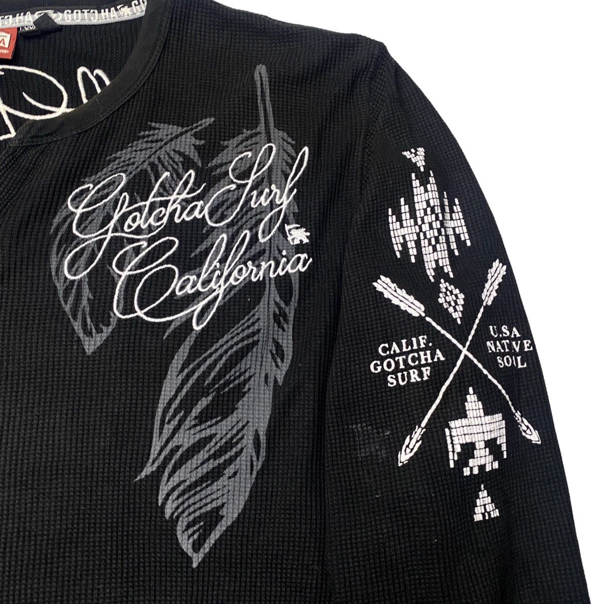 If Six Was Nine 2000's Gotcha Poem Ethnic Thermal Longsleeve Size US XL / EU 56 / 4 - 4 Thumbnail