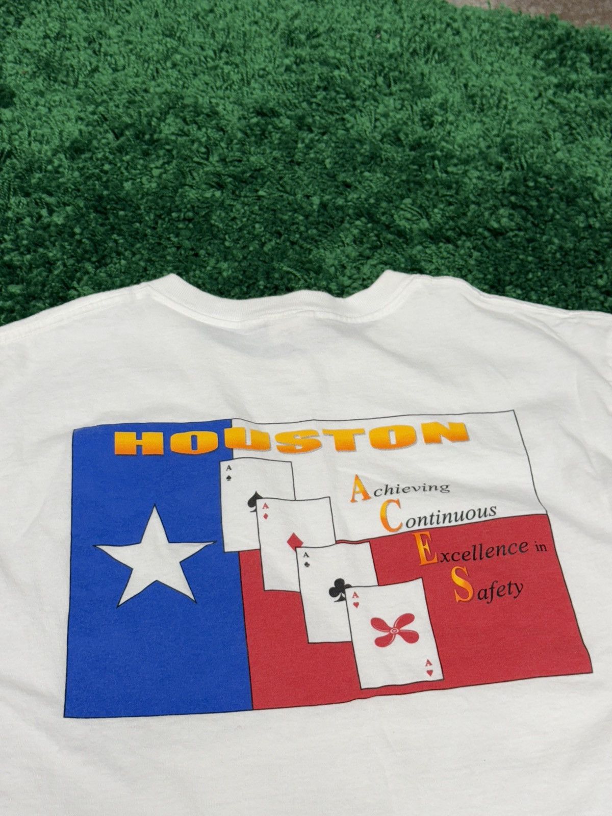 Vintage Vintage ACES Houston Texas Poker Gambling Logo Tee White Size US M / EU 48-50 / 2 - 3 Thumbnail