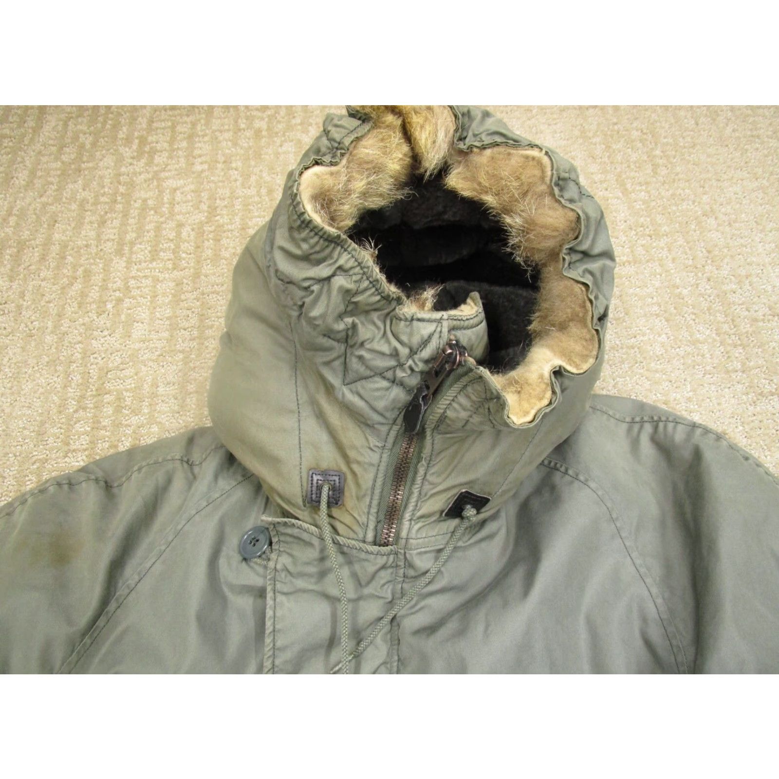 Vintage VINTAGE USAF Parka Coat Men M Green NF-3B Vietnam Military Fur Hood Winter Outdoor Army USA 60s 70s Size US M / EU 48-50 / 2 - 2 Thumbnail