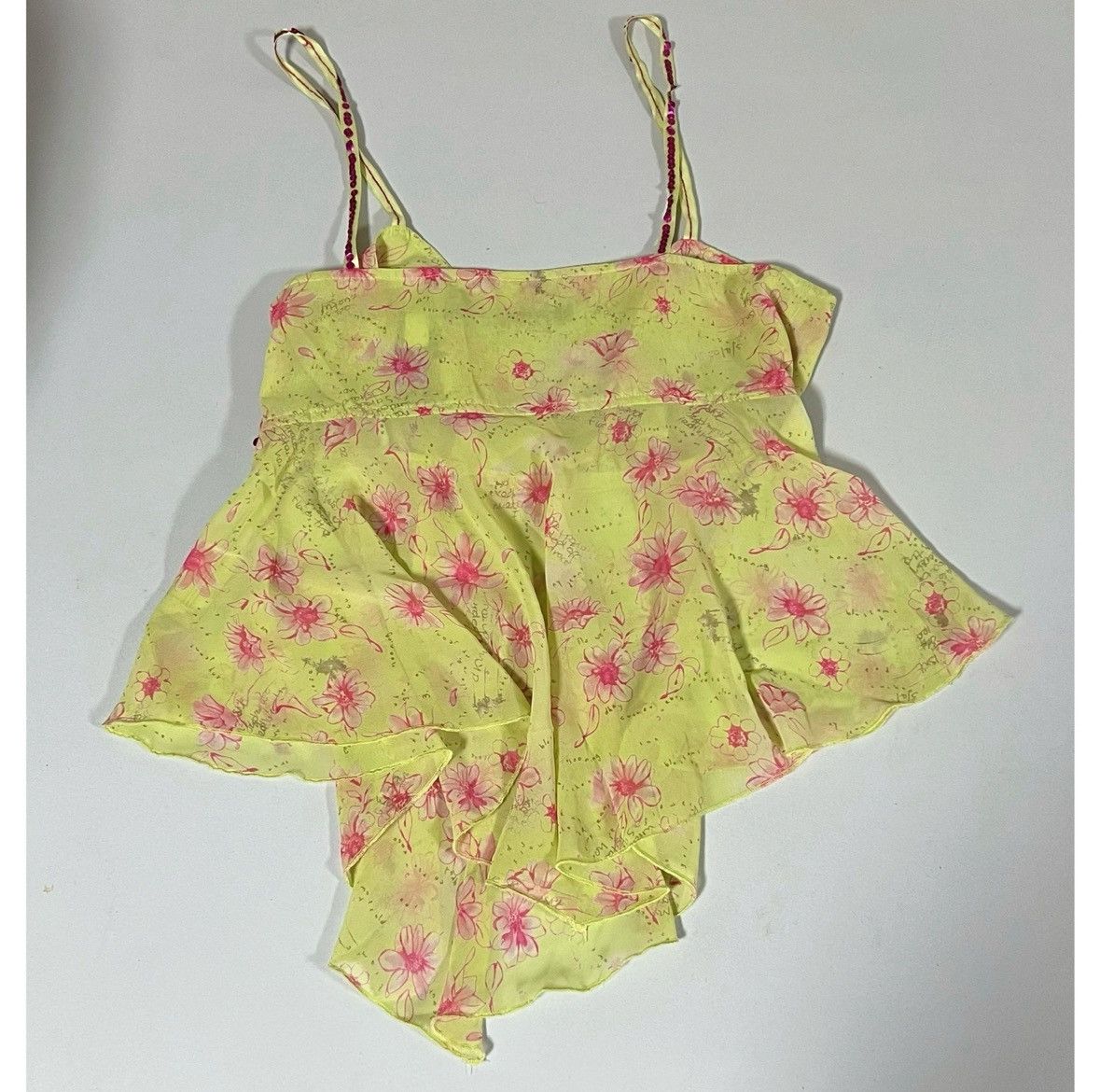 DKNY DKNY Floral Sequin Fairy Y2K Babydoll Top Shirt Size 5 🧚🏼‍♀️✨ Size S / US 4 / IT 40 - 5 Thumbnail
