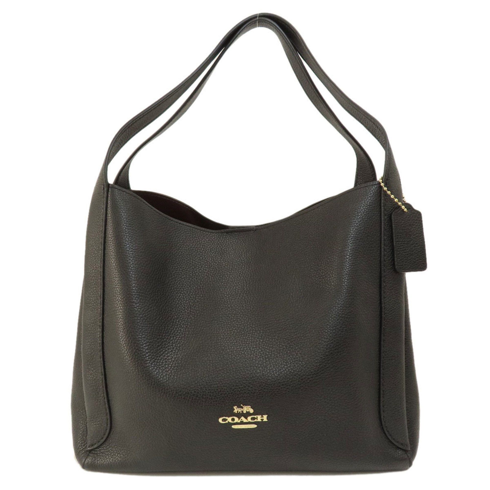 image of Coach 73549 Hadley Hobo Tote Bag Leather Women's Coach in Black
