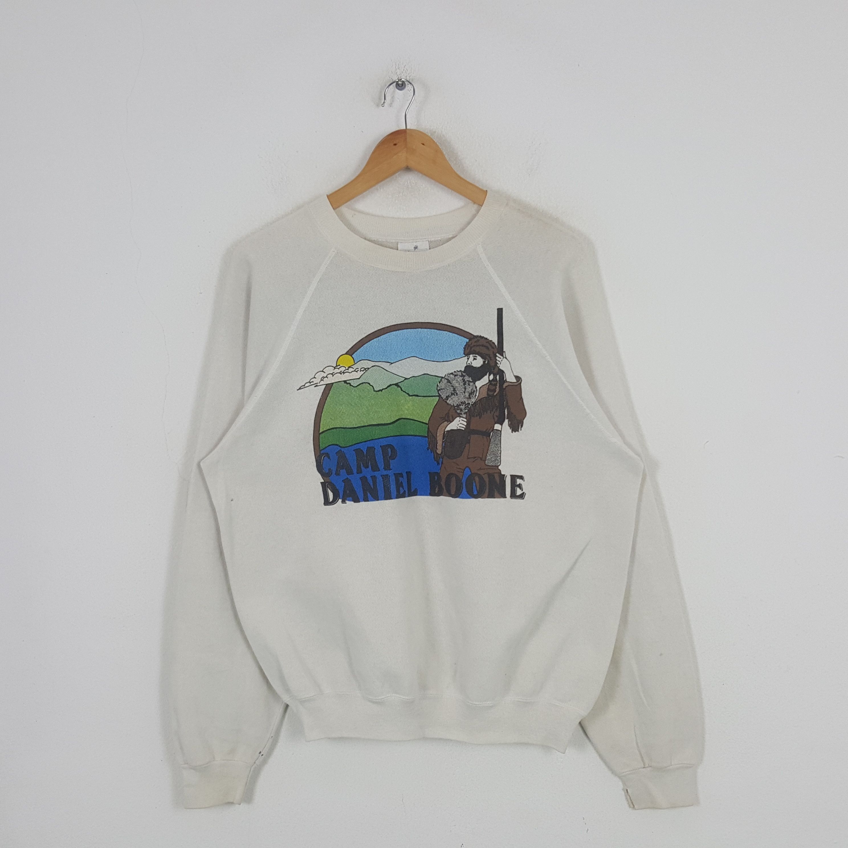 Hanes × Vintage Vintage Camp Daniel Boone Sport Style Sweatshirt C286N13 Size US L / EU 52-54 / 3 - 1 Thumbnail