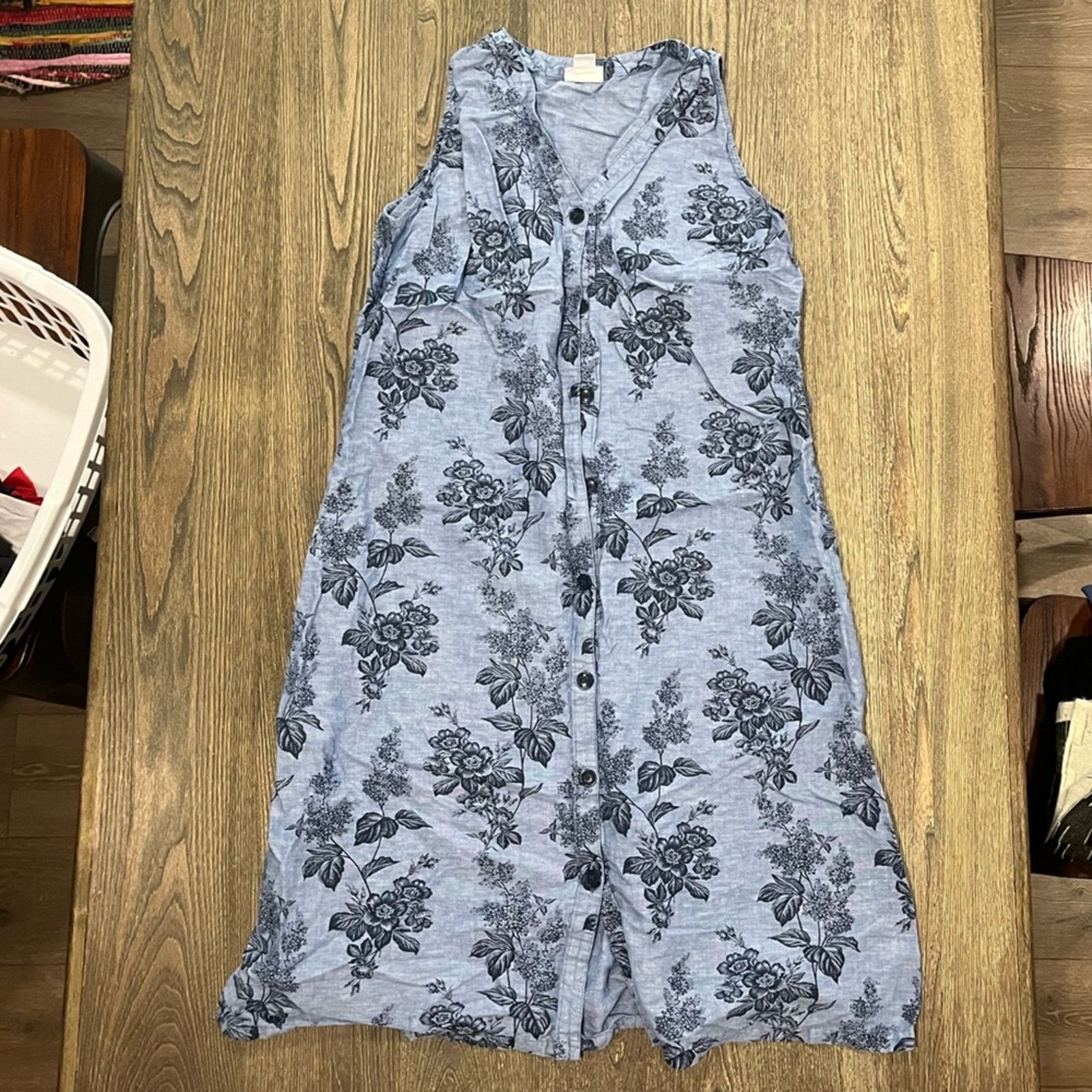 Vintage Liz Claiborne Midi Dress Sleeveles Button-Up Linen Size XXL Size XXL / US 16-18 / IT 52-54 - 1 Thumbnail